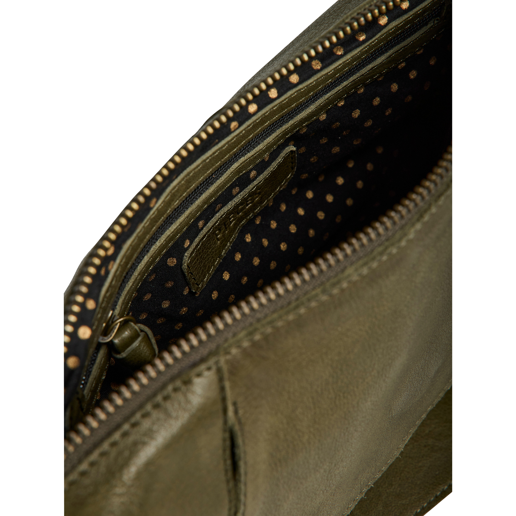 Lederen schoudertas PIECES Groen