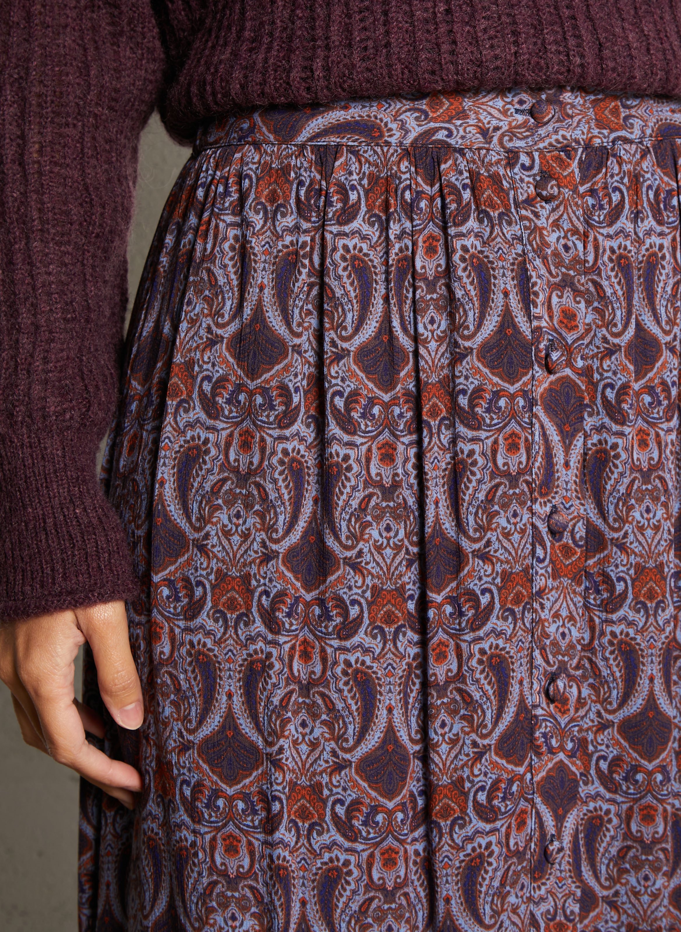 Wijd uitlopende hoge taille bedrukte rok LA PETITE ETOILE Veelkleurig