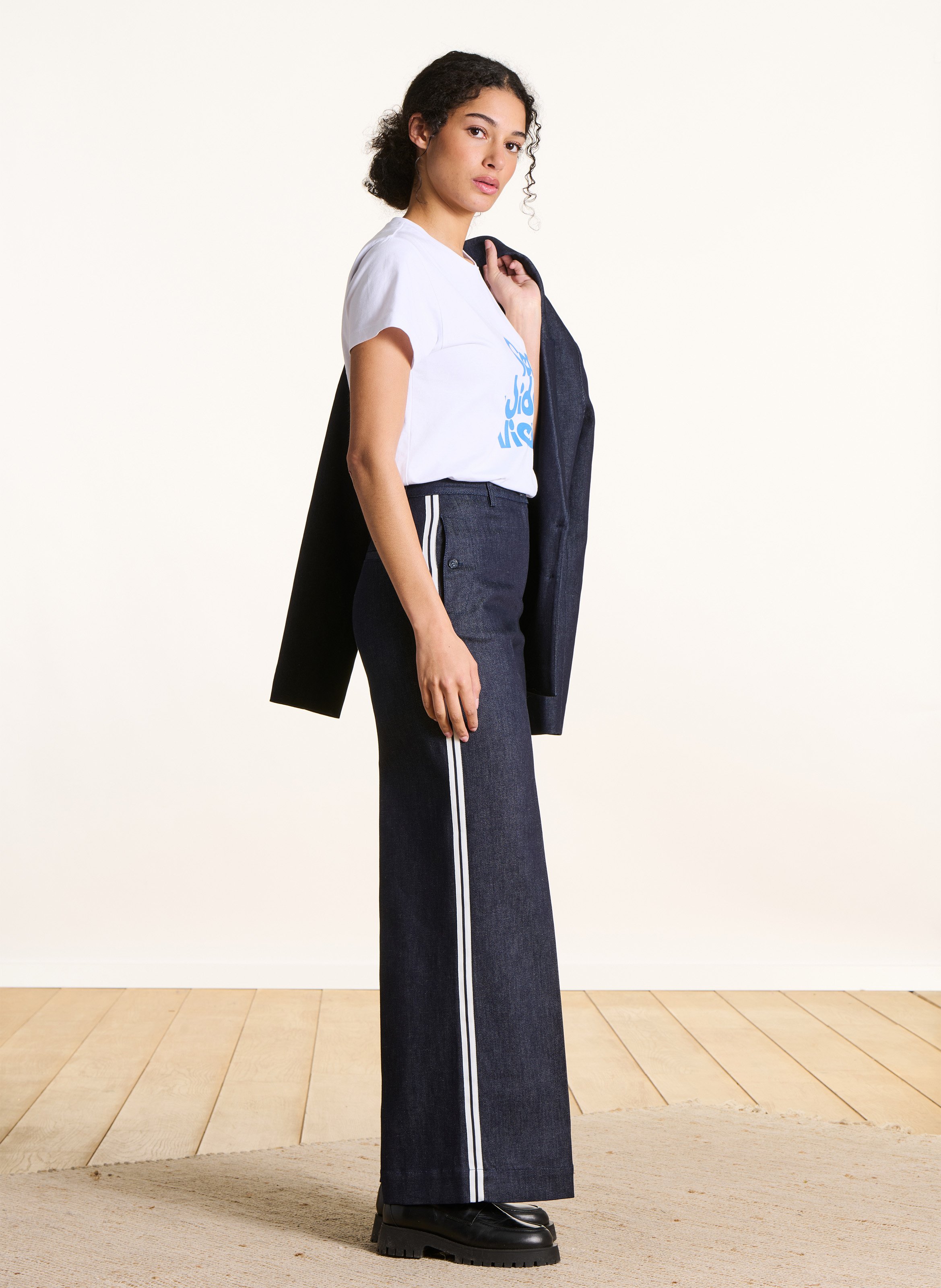 Rechte jeansbroek van gemengd katoen LA FEE MARABOUTEE Blauw