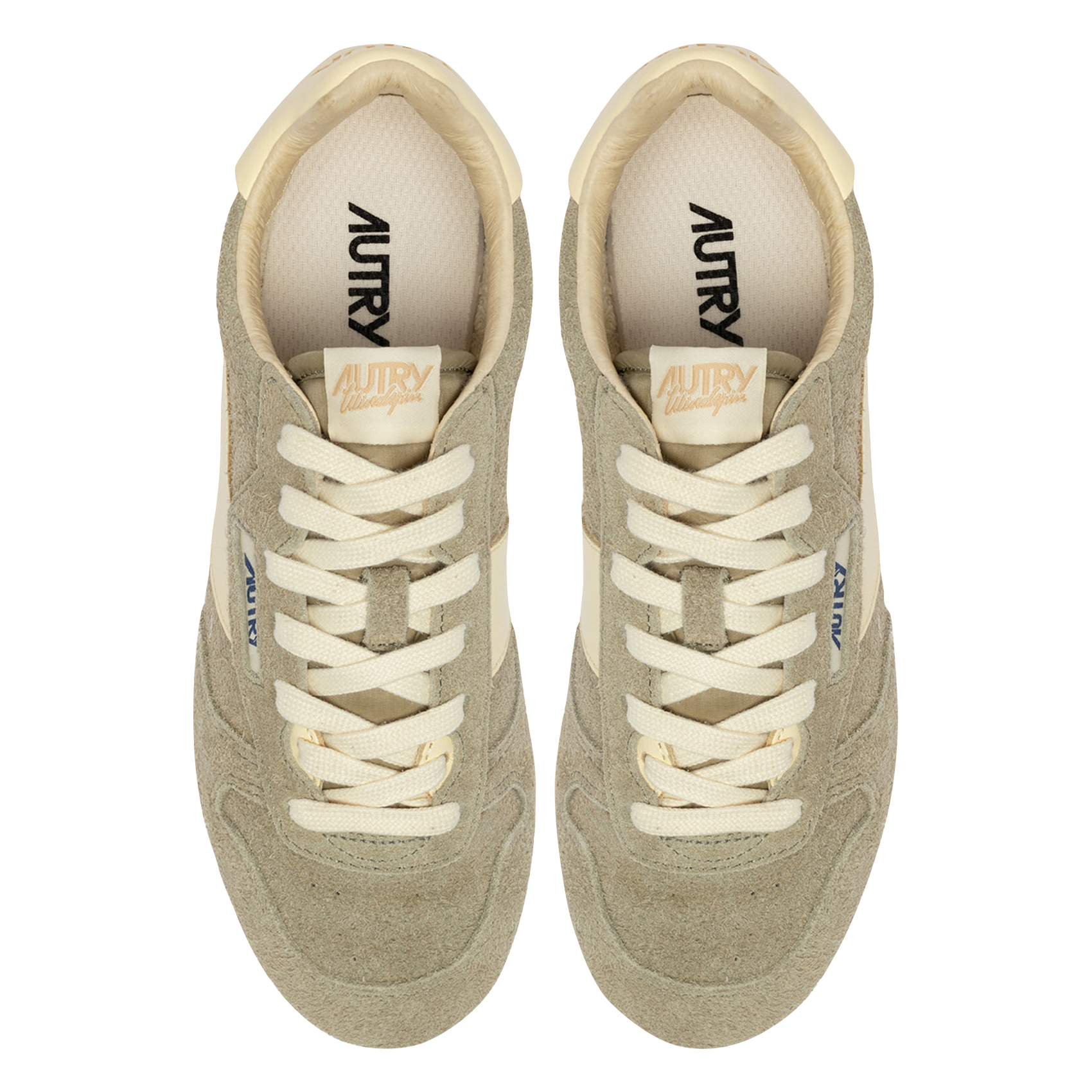 Baskets basses en cuir mélangé AUTRY Kaki