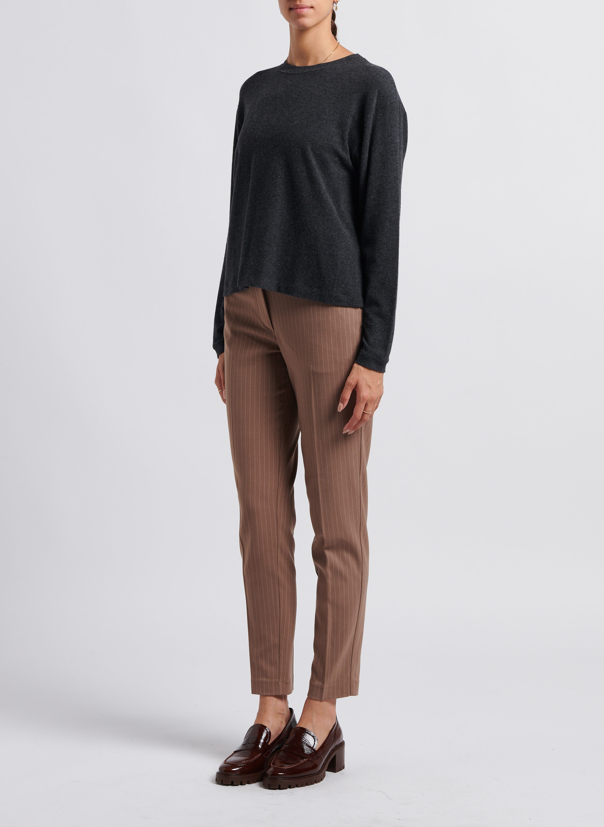 Pull col rond en coton mélangé AMERICAN VINTAGE Noir