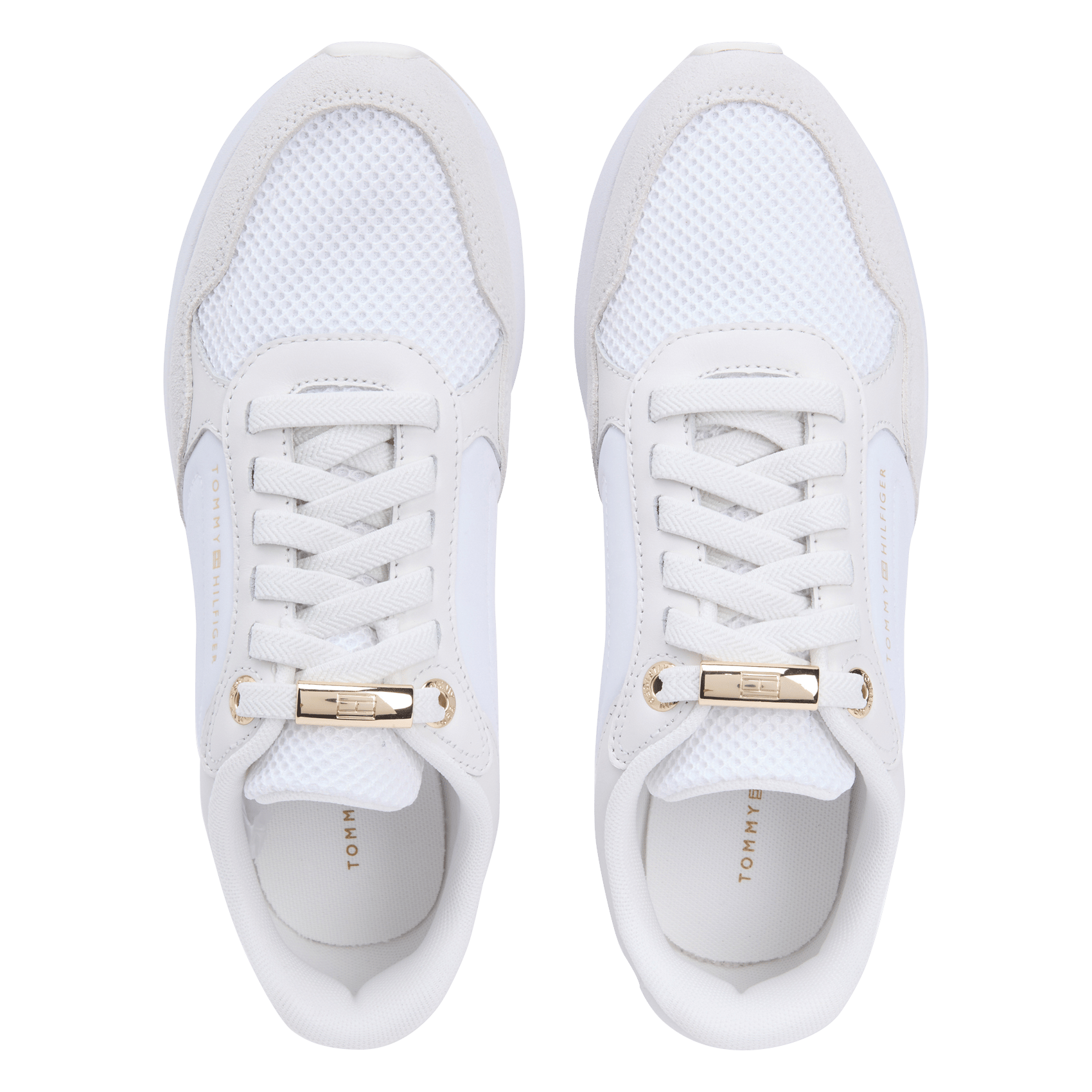 Lace-up leather low-top sneakers TOMMY HILFIGER White