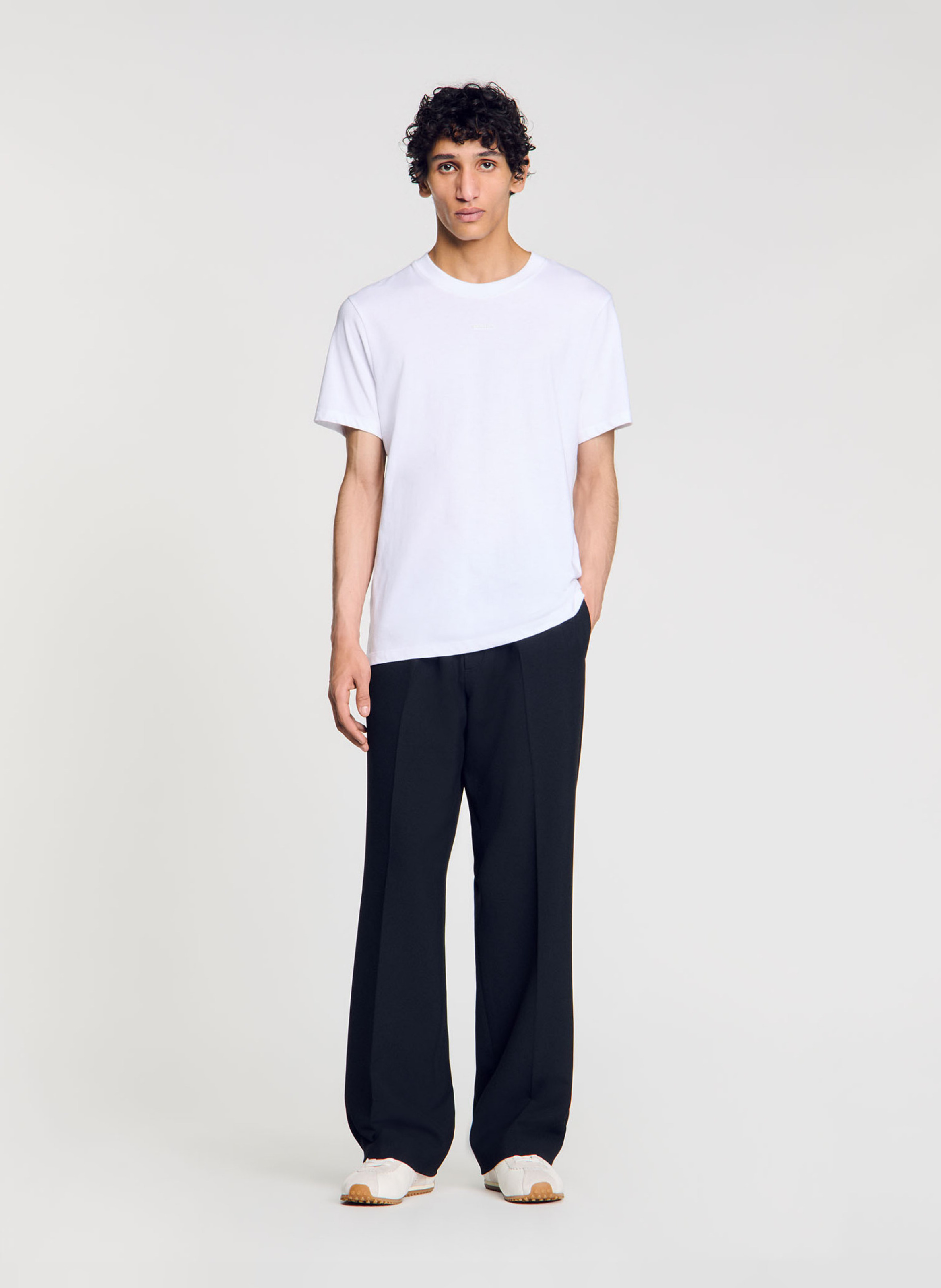 Gerade geschnittenes T-Shirt aus Baumwolle SANDRO Weiss