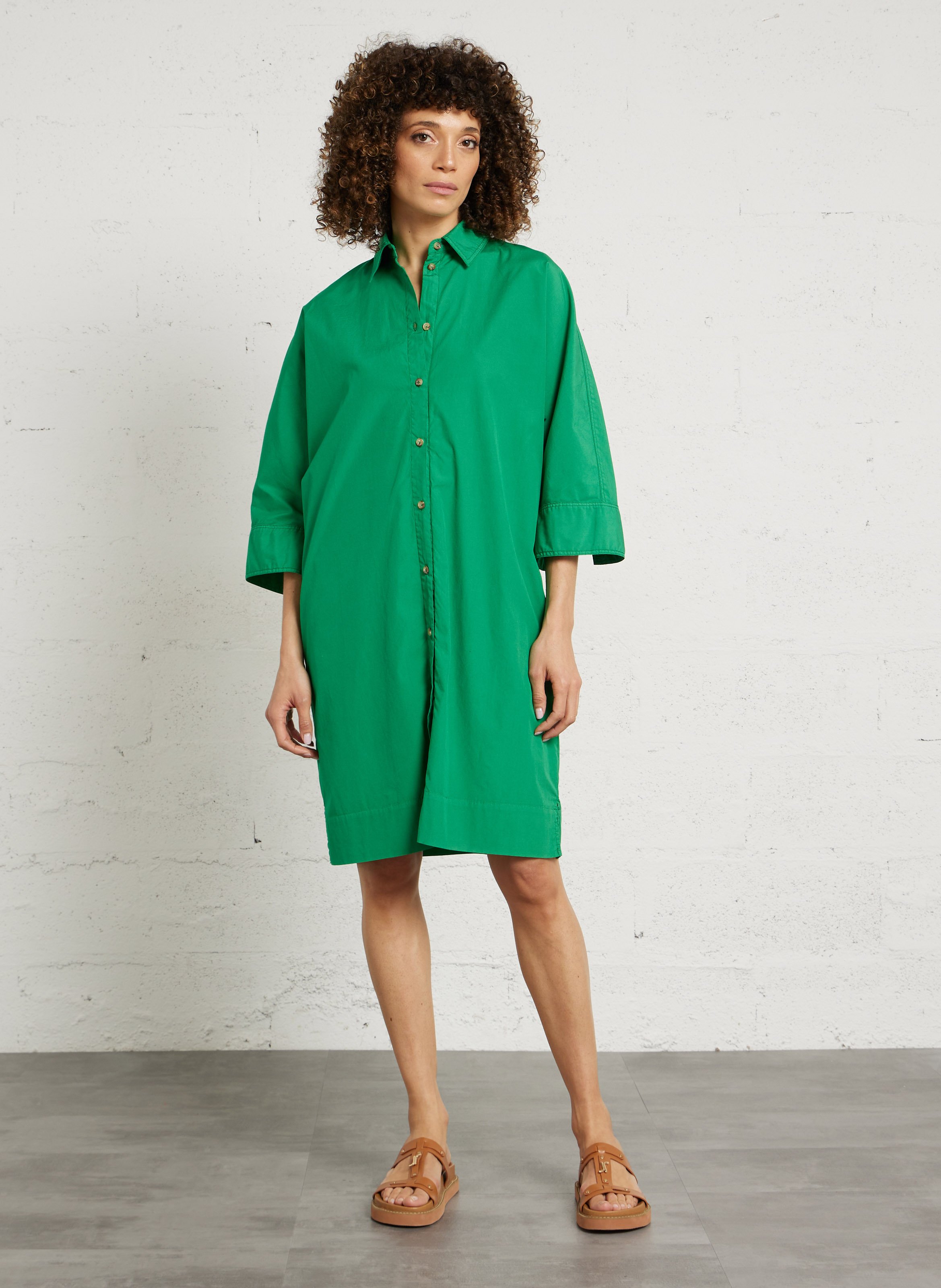 Robe midi col classque SACRECOEUR Vert