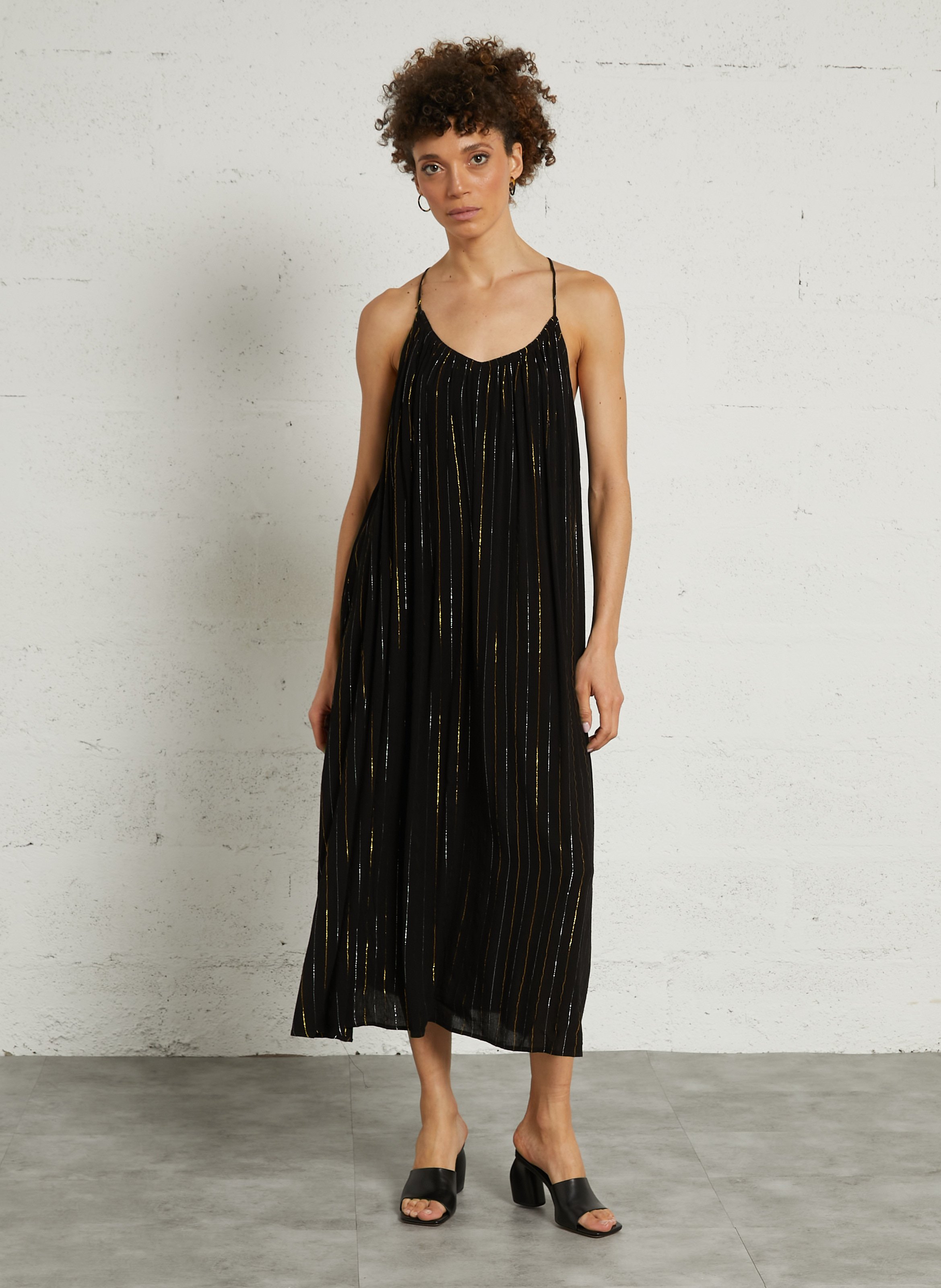 High-heeled leather mules MI/MAI Black