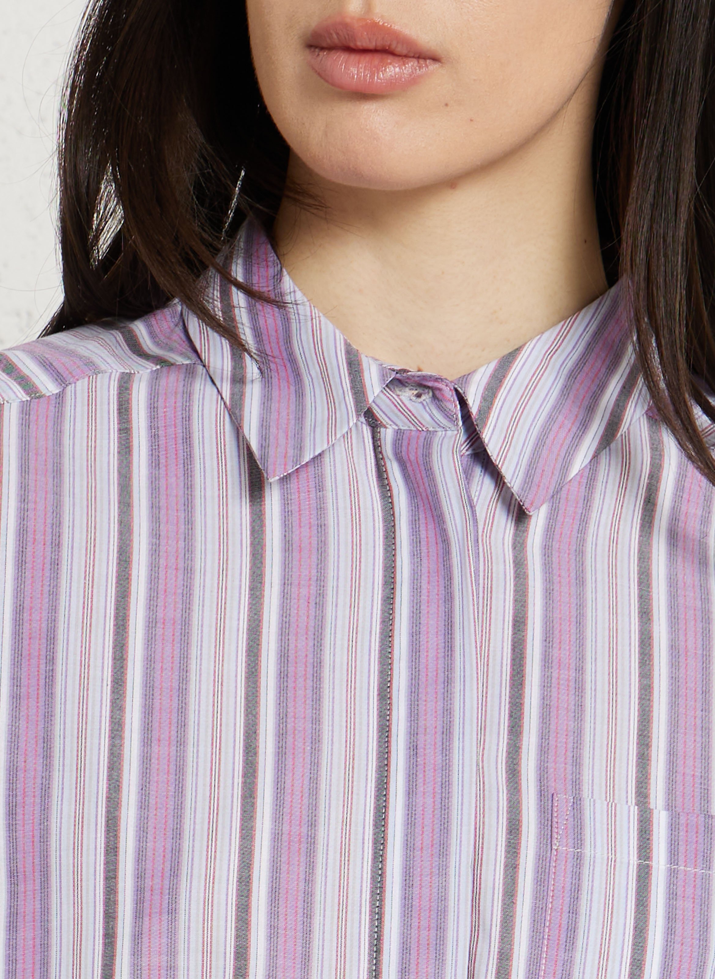 Baumwollhemd mit klassischem Kragen MAISON 123 Violett