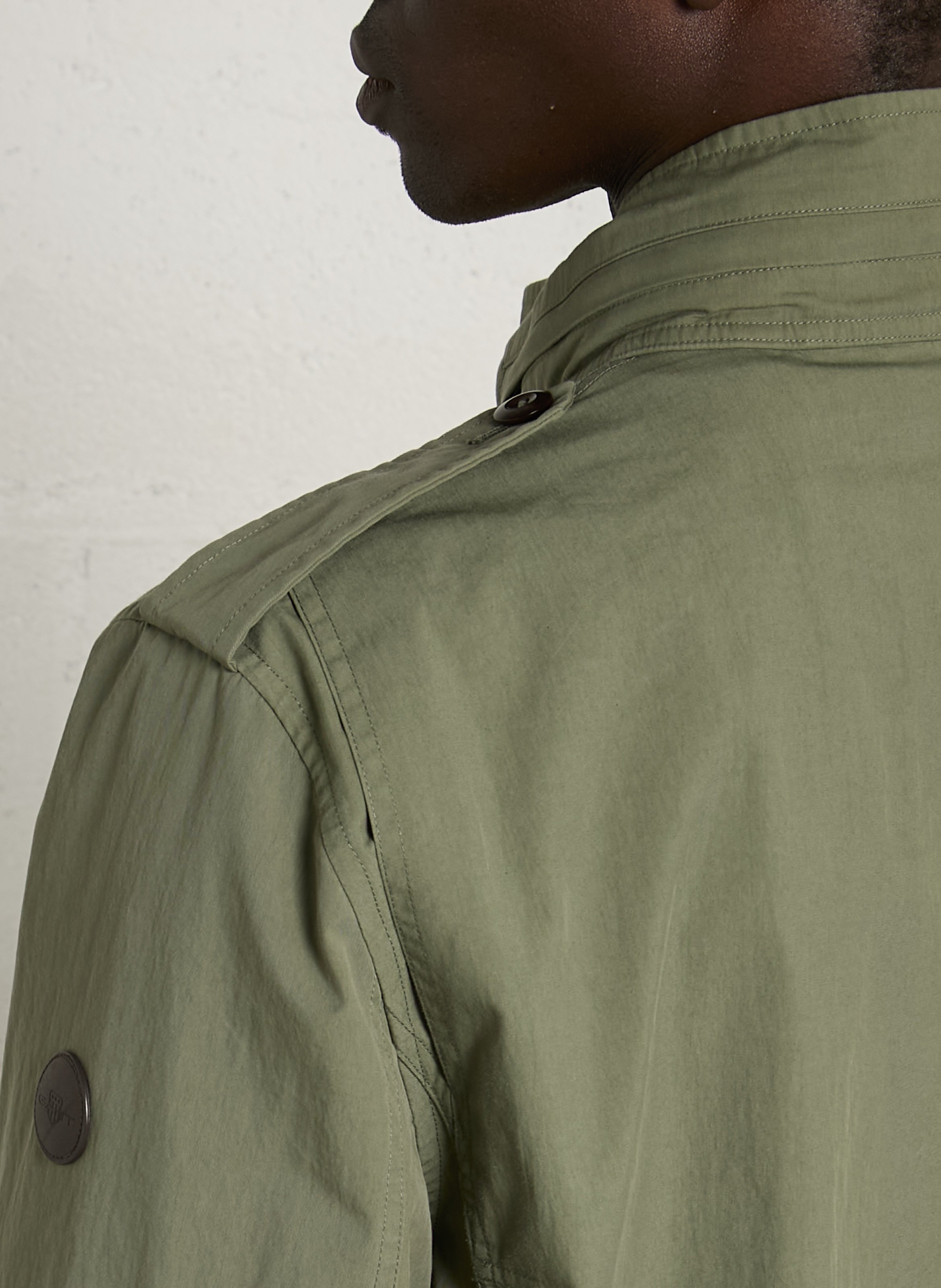 Veste droite col montant en coton mélangé GANT Vert