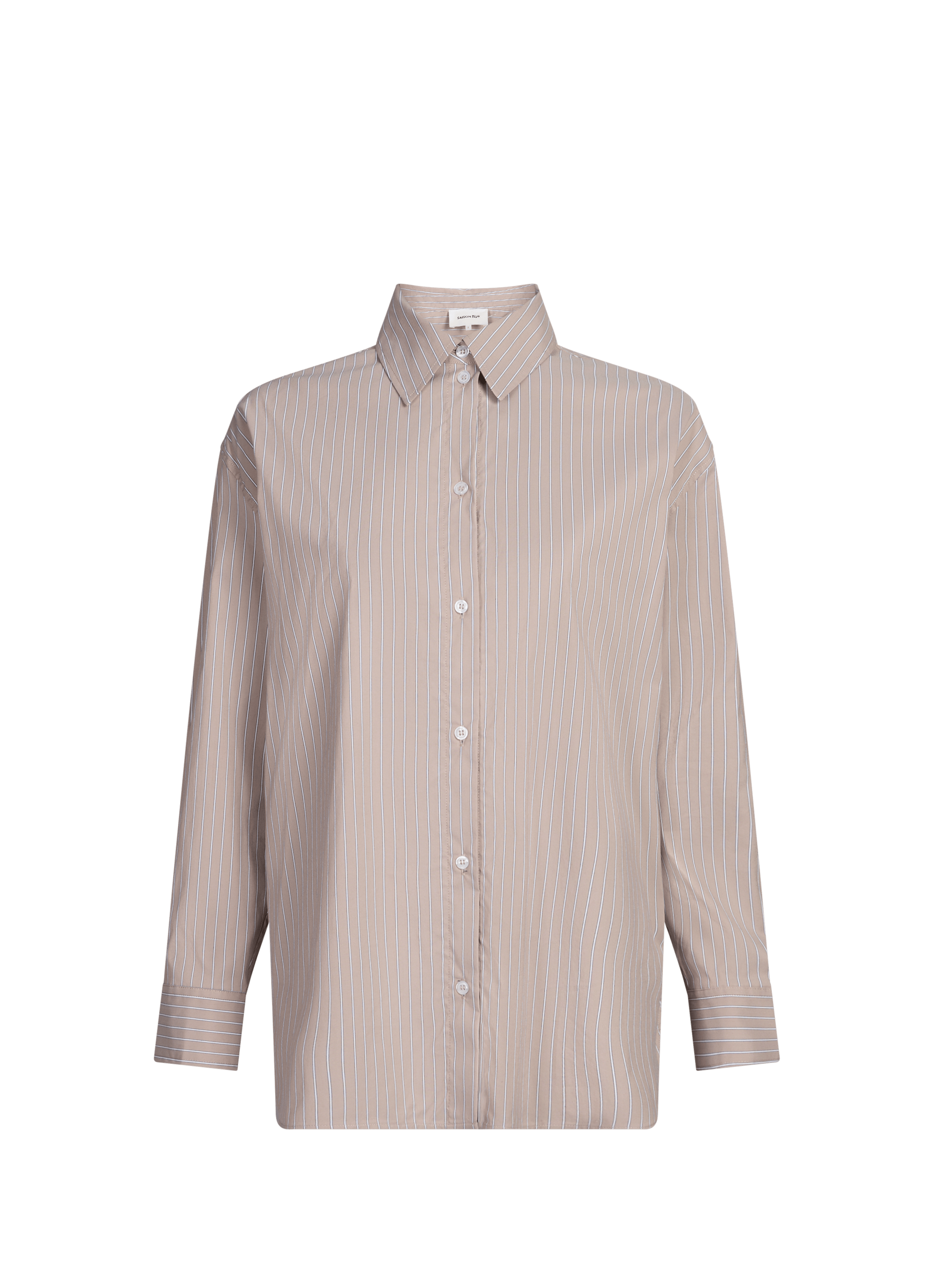 Chemise col classique en coton mélangé SAISON 1865 Beige