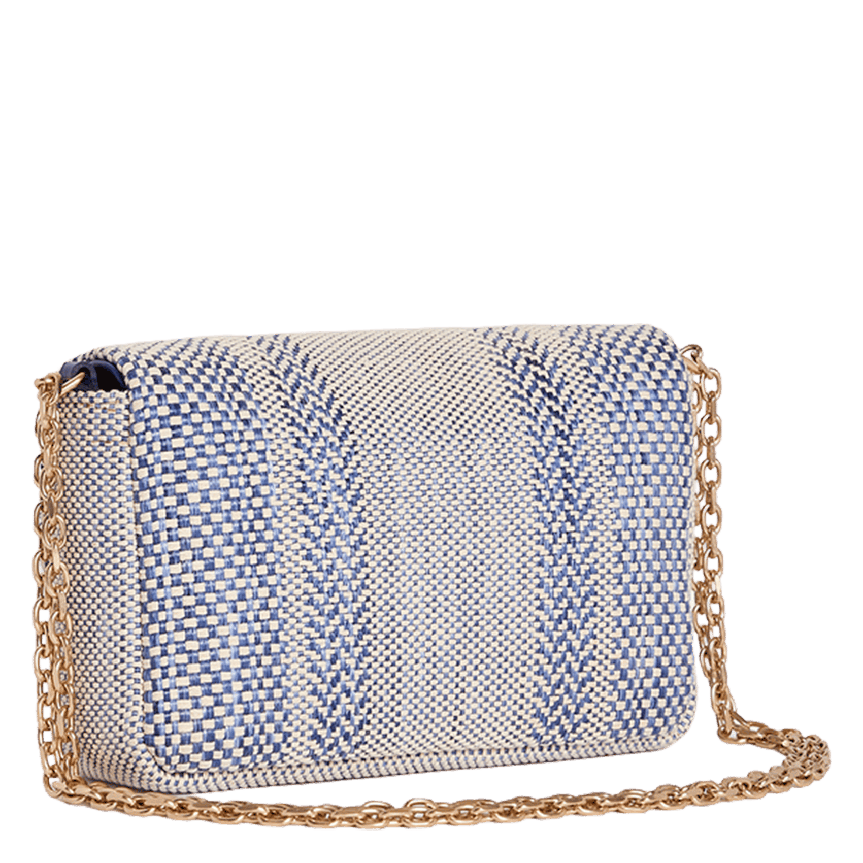 Striped blended cotton crossbody bag VANESSA BRUNO Blue