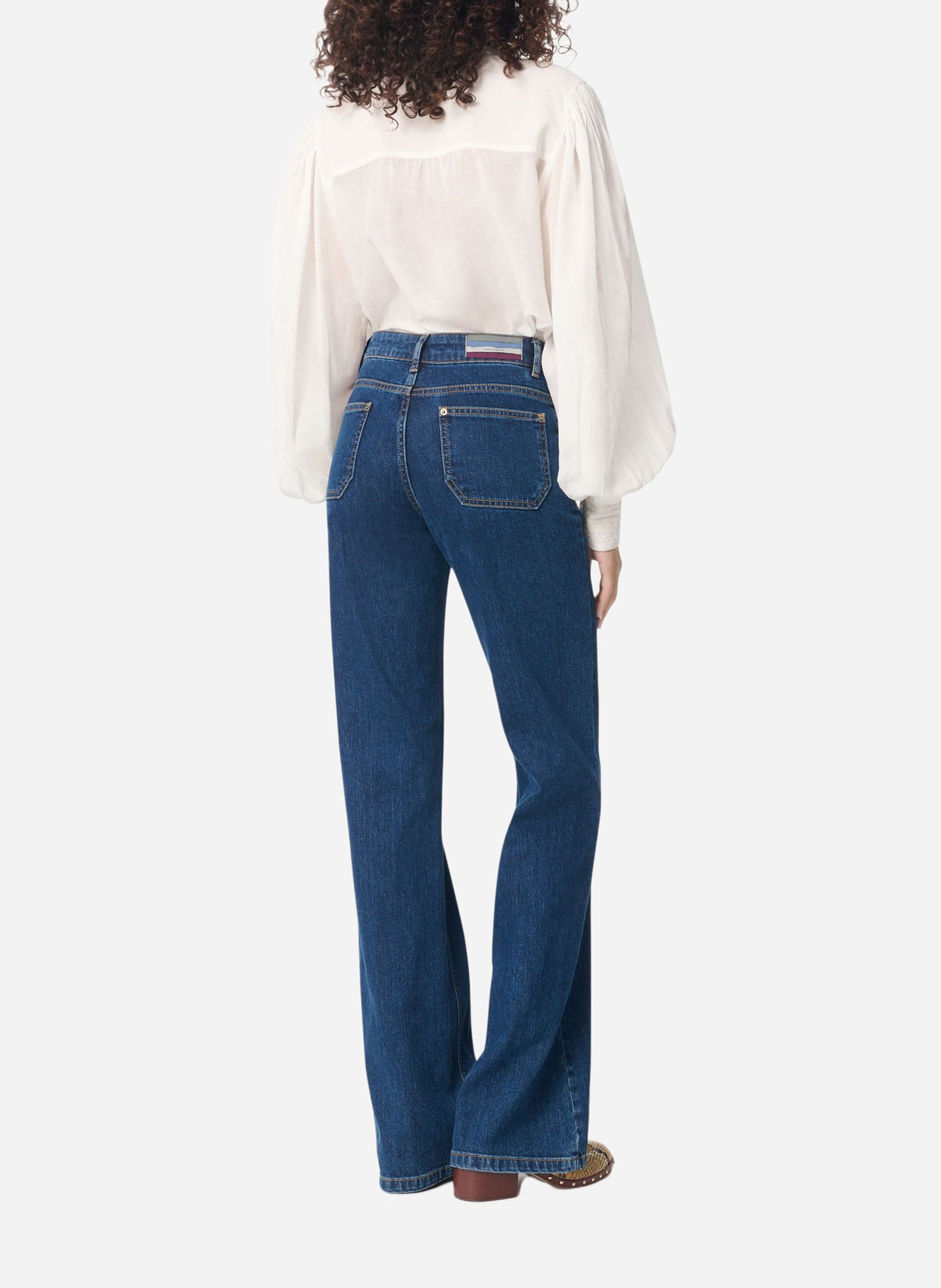 Flared High Waist Jeans aus Baumwolle VANESSA BRUNO Blau