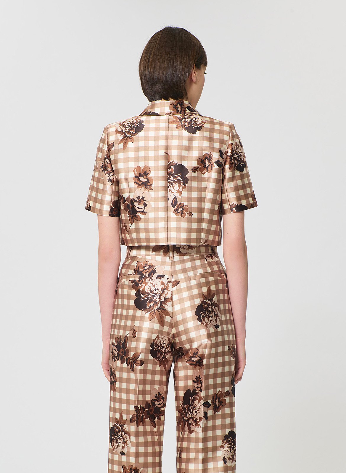 Chemise courte cintrée imprimée TARA JARMON Beige