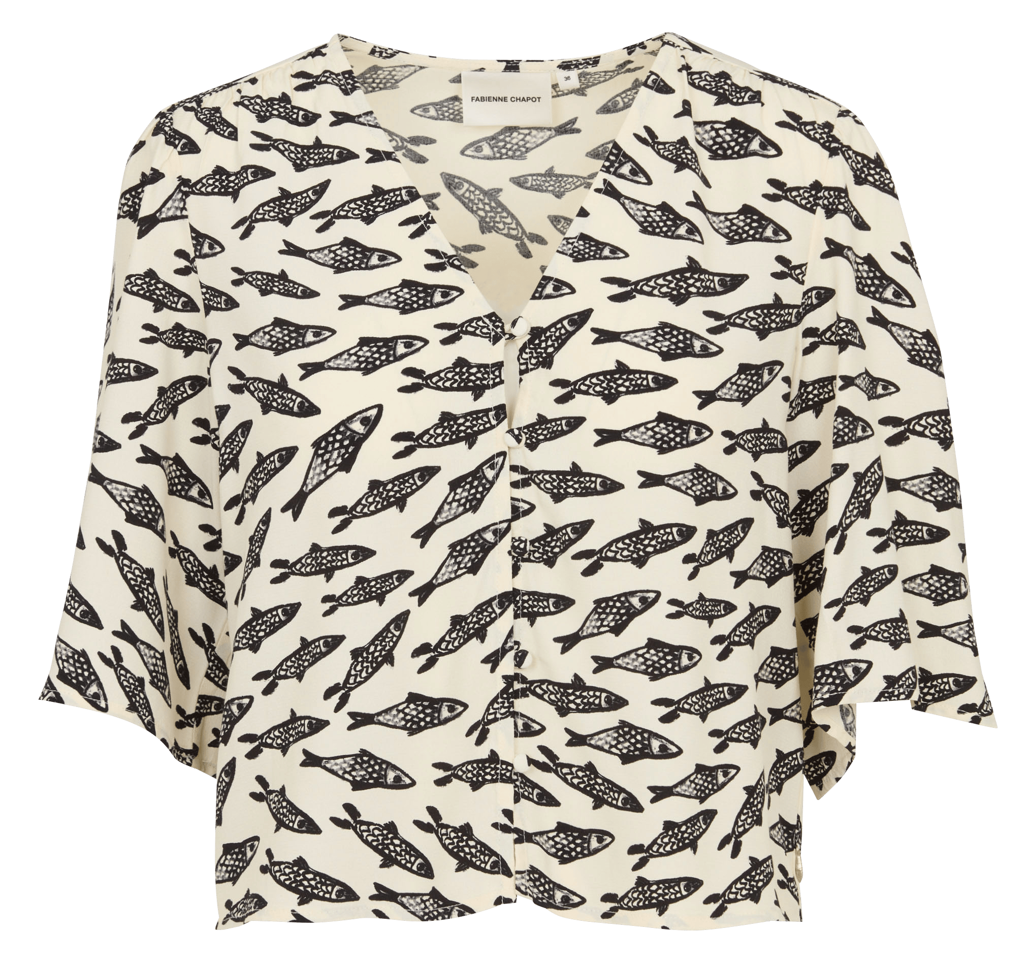 Taillierte Bluse mit V-Ausschnitt FABIENNE CHAPOT Weiss