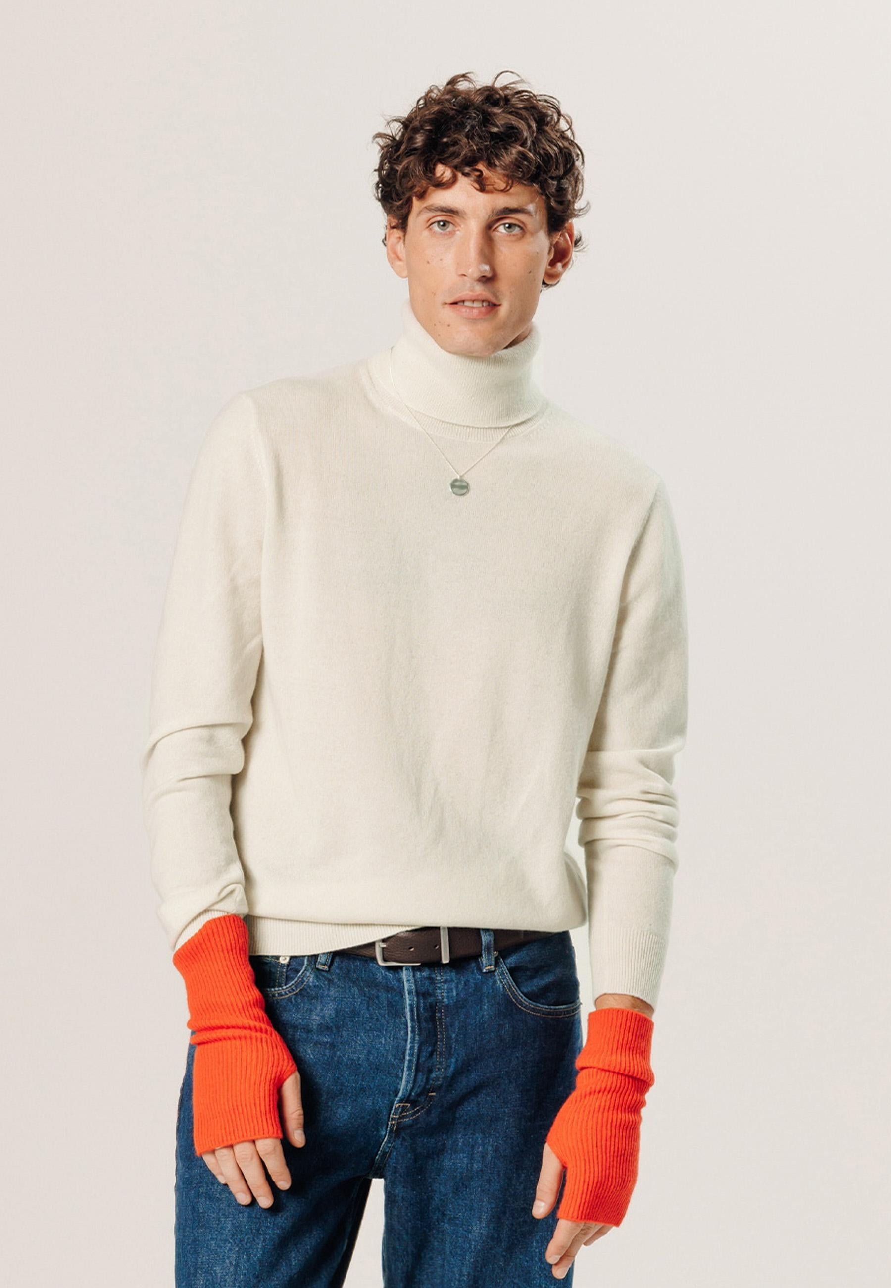 Pull col roulé en cachemire RODIER Blanc