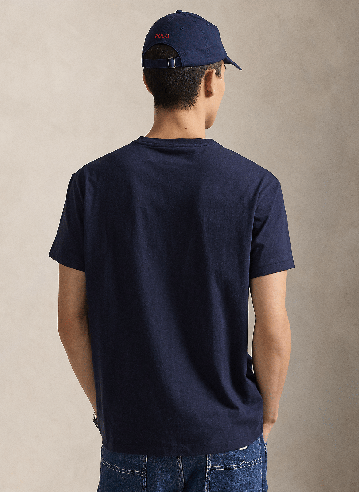 Baumwoll-T-Shirt mit V-Ausschnitt POLO RALPH LAUREN Blau