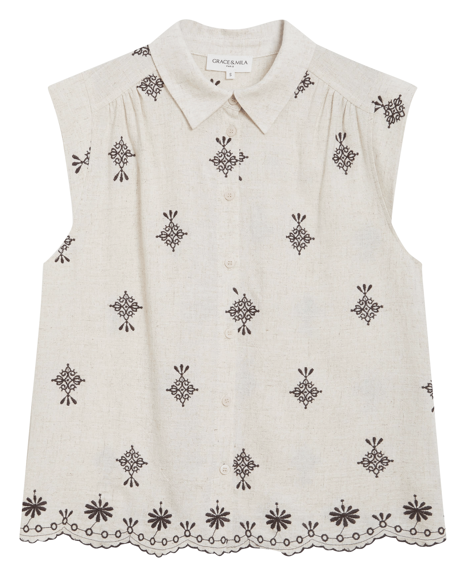 Blouse col classique  GRACE ET MILA Marron