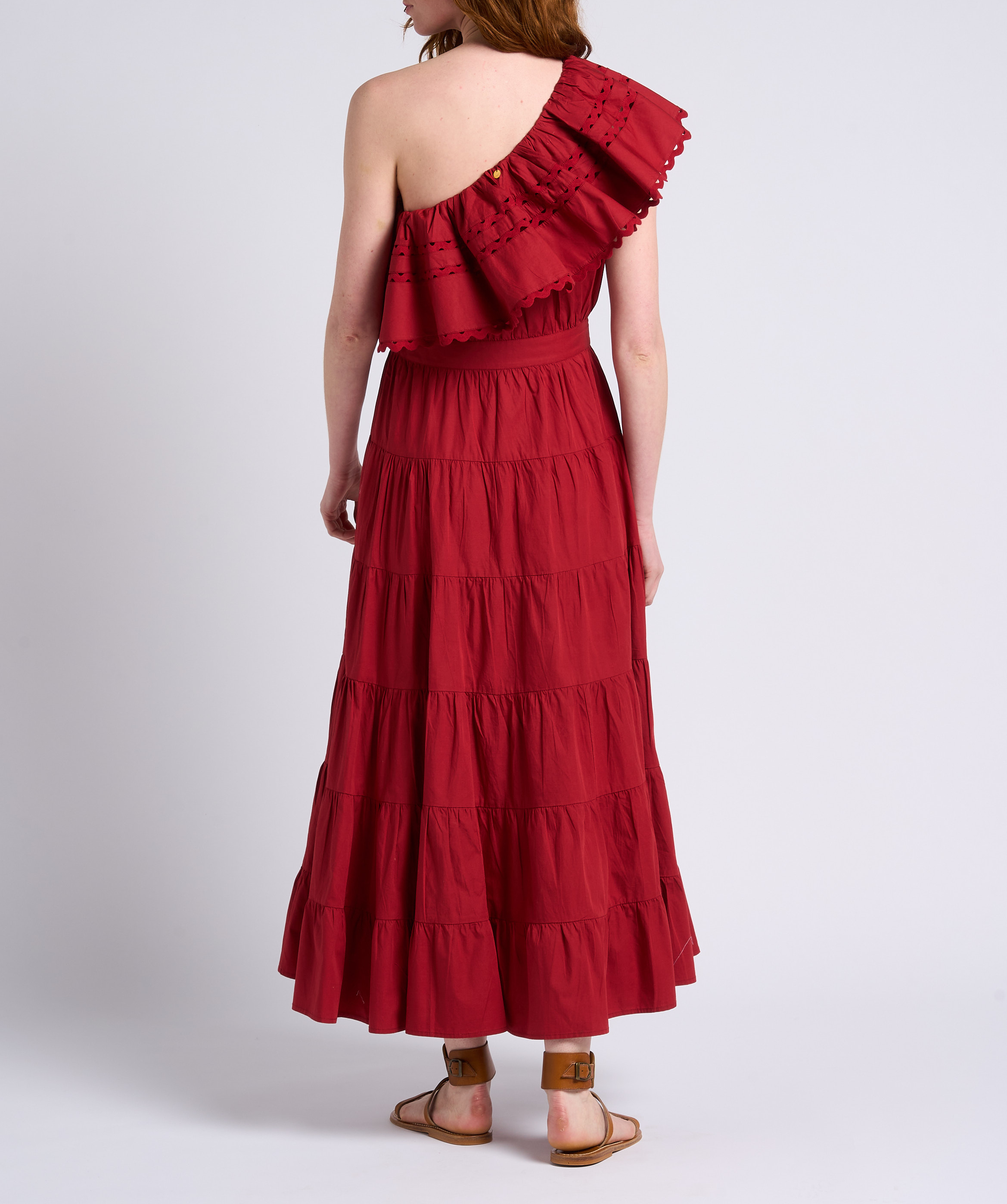 Robe longue col bardo asymétrique en coton ANTIK BATIK Marron