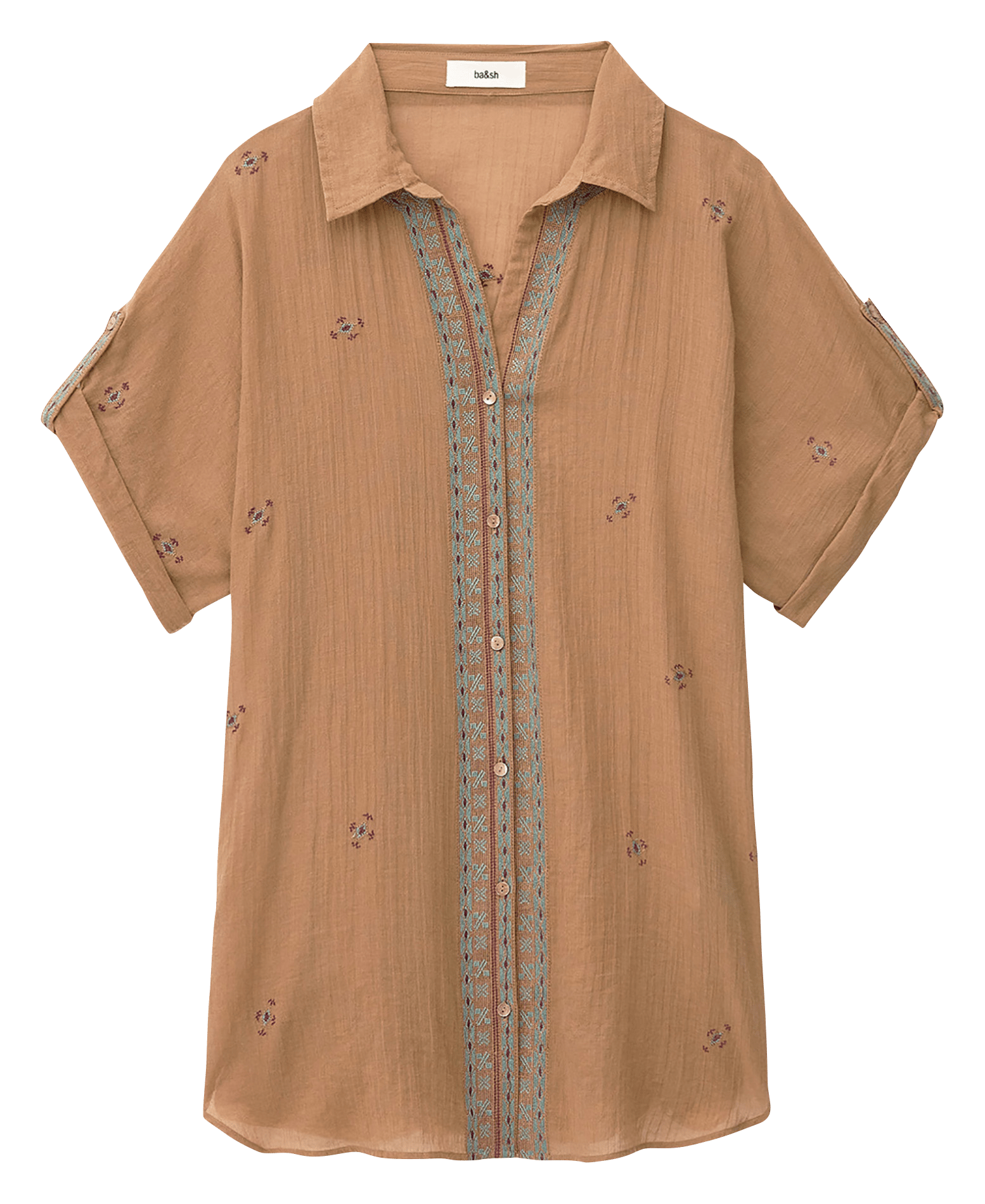 Chemise col classique en coton BA&SH Beige
