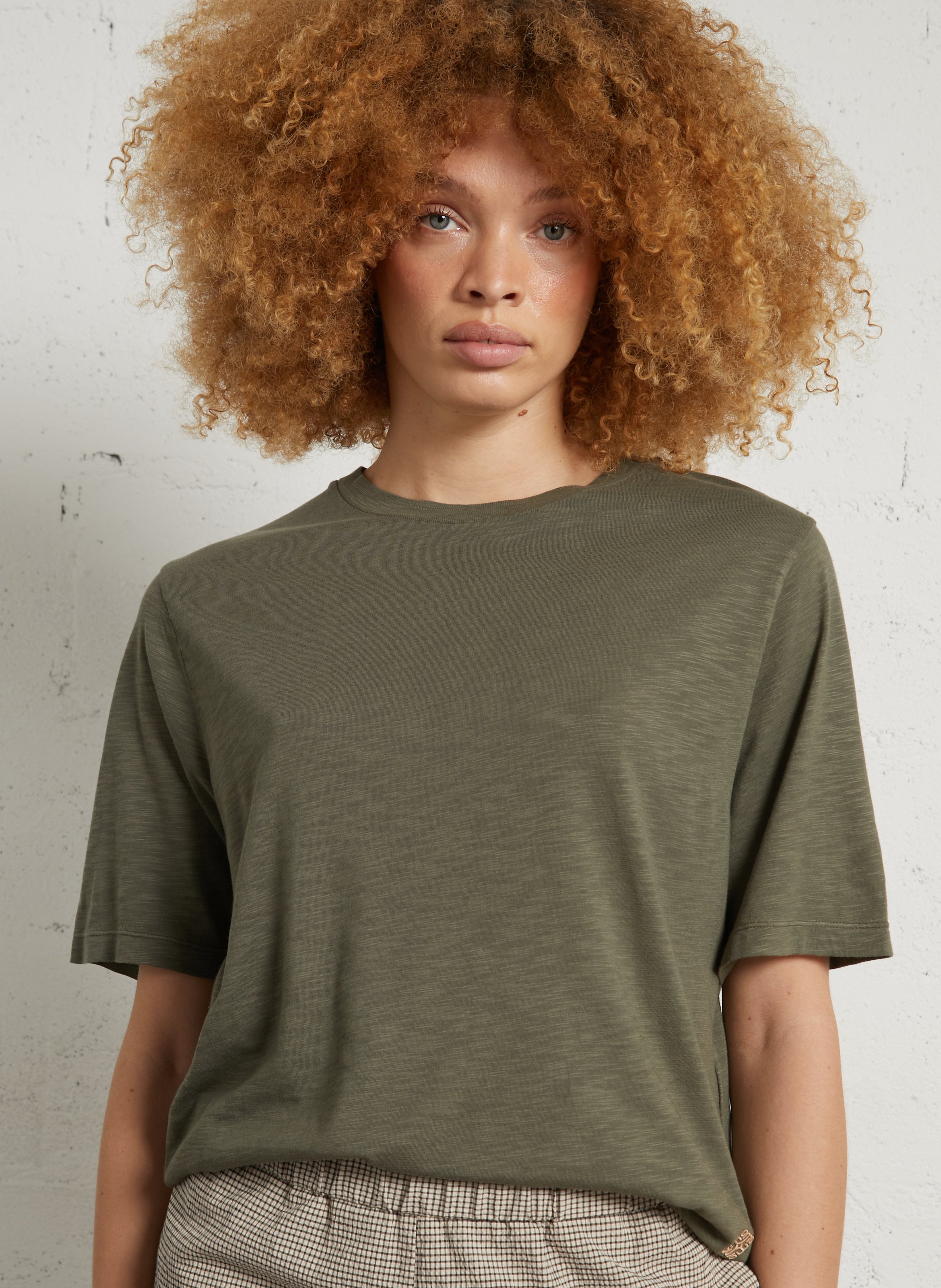 Tee-shirt droit fluide chiné MOMONI Vert