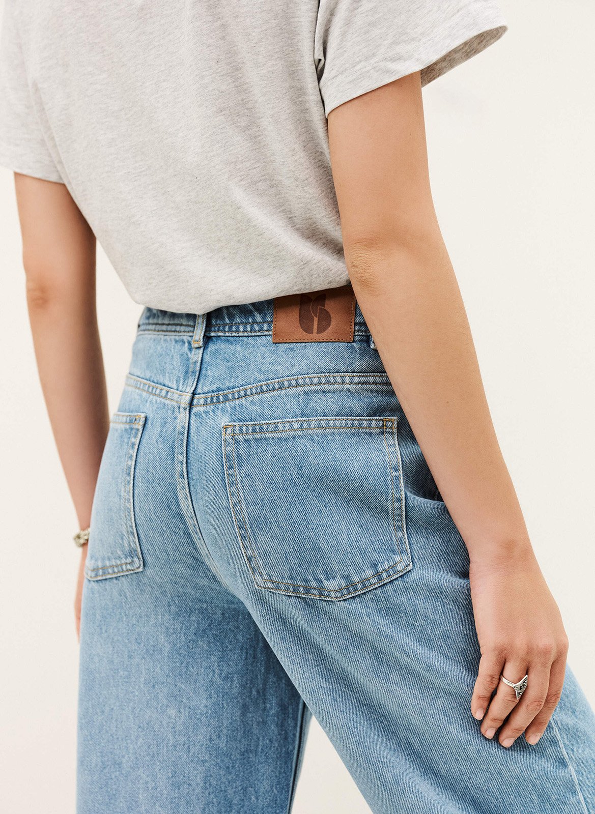Wijde effen jeans met zakken BA&SH Blauw