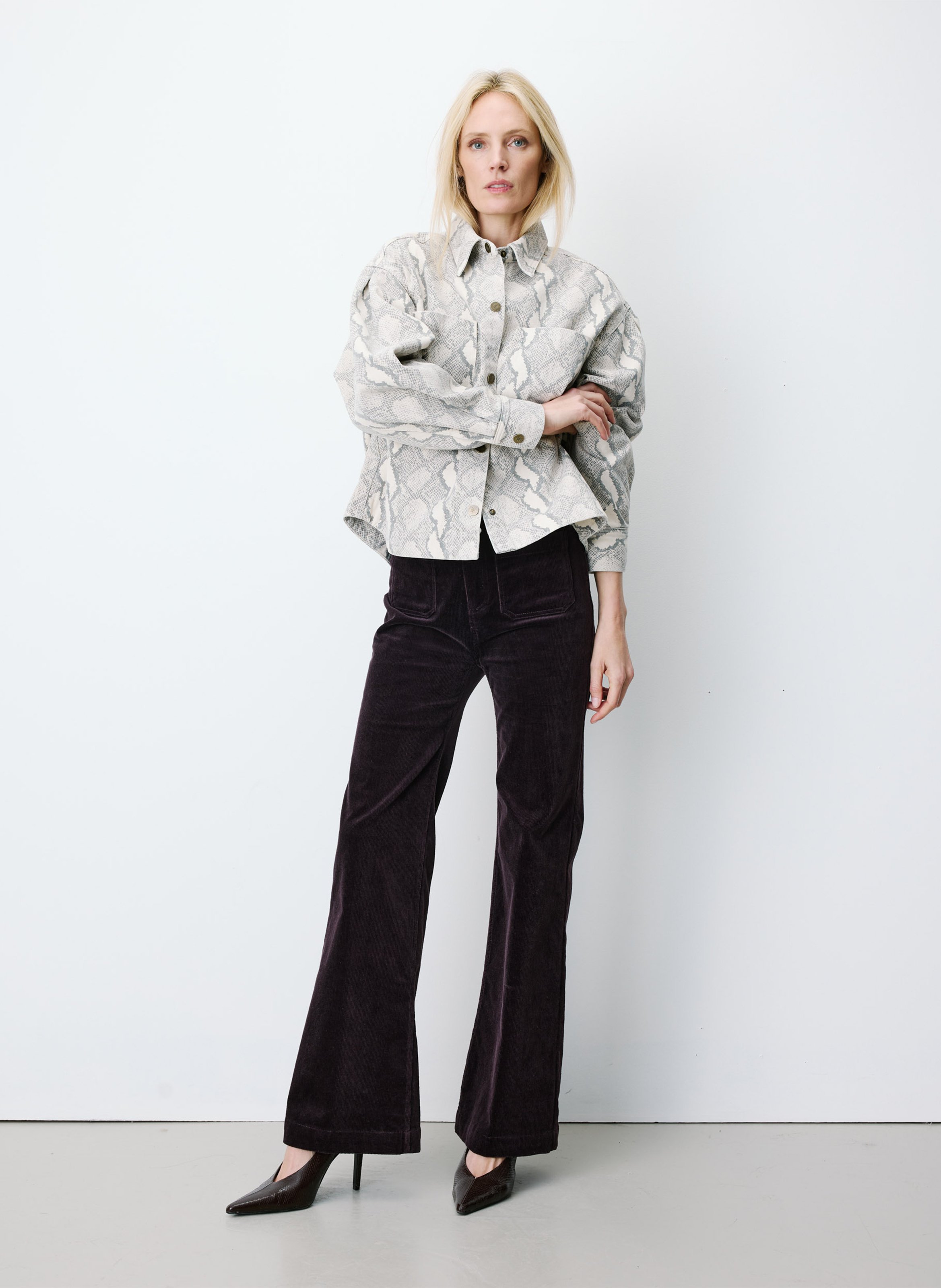 Chemise oversize col classique en coton imprimé GRACE ET MILA Multicolore
