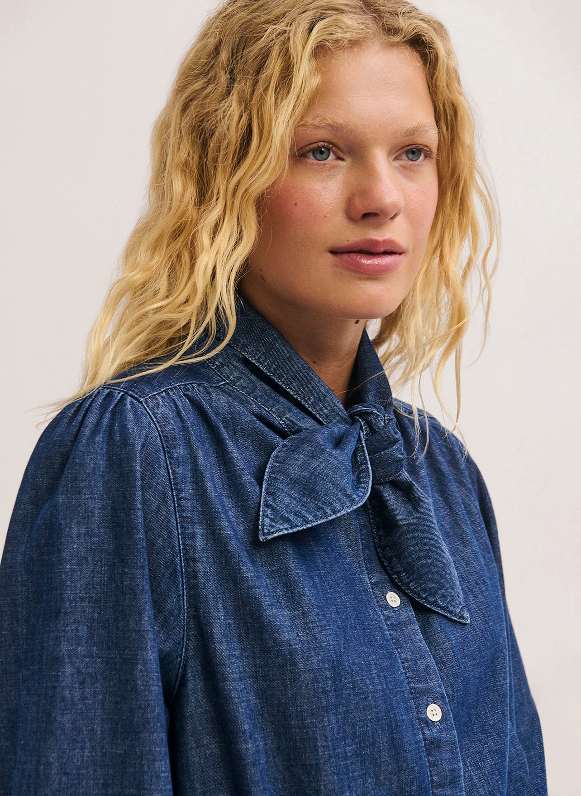 Loose-fit cotton shirt PABLO Blue