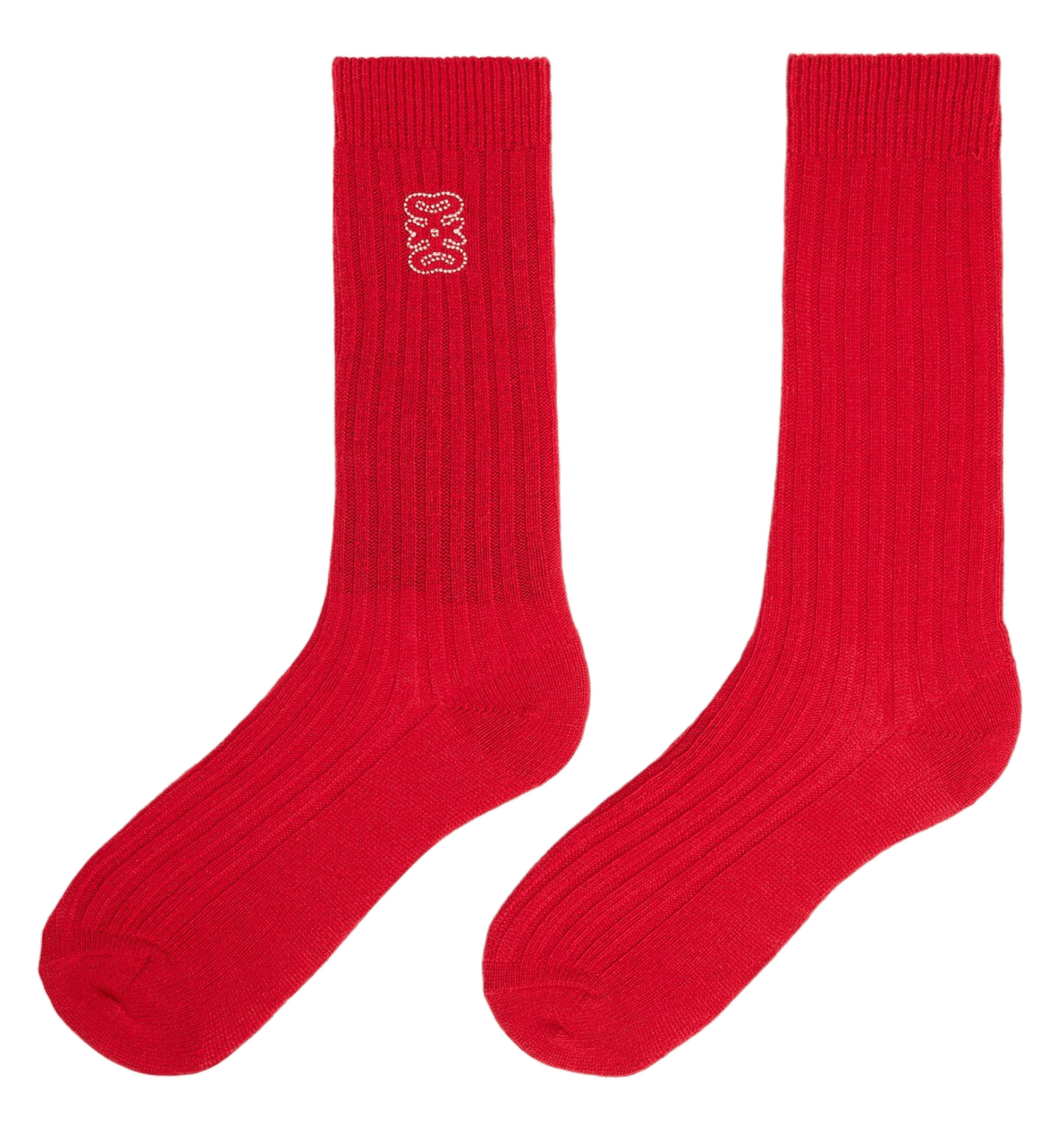 Ribbed high socks with logo | Red SANDRO Women