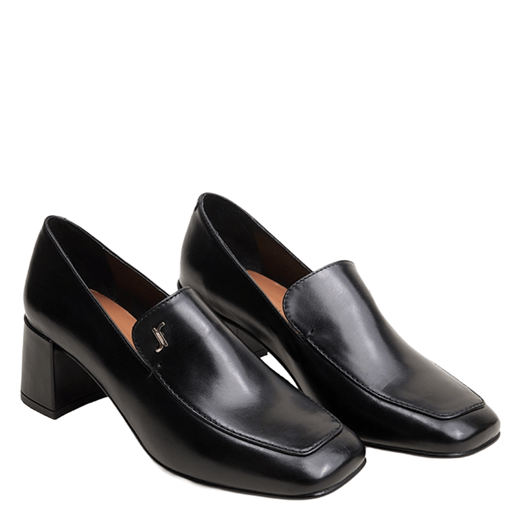 Mid-heel leather loafers JONAK Black