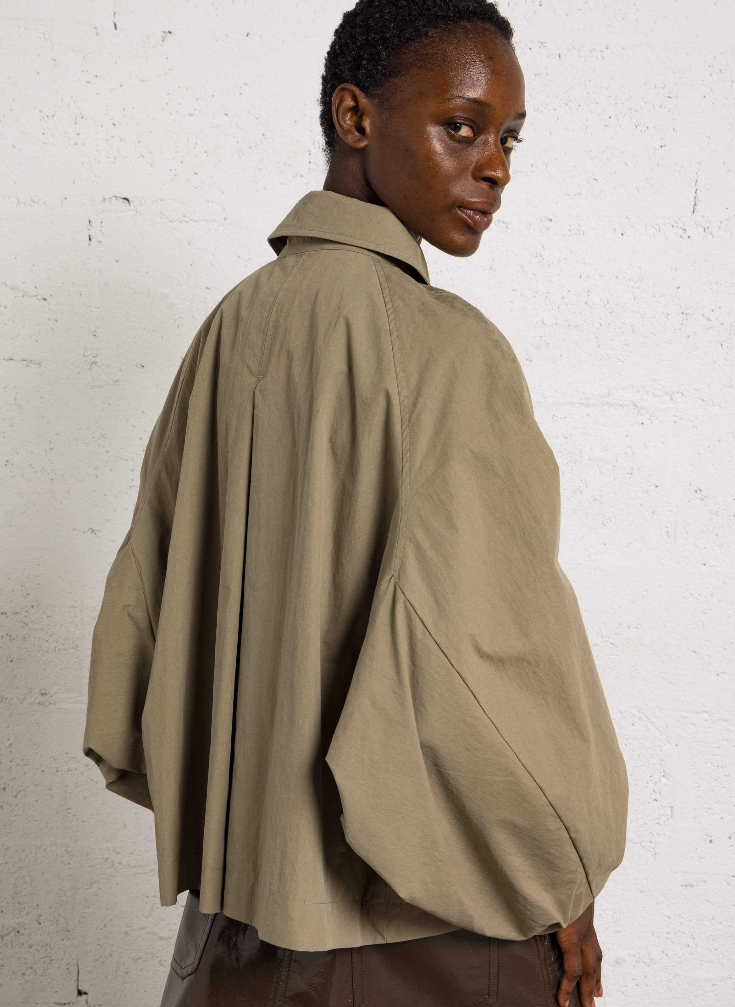 Veste col classique en coton mélangé BELLEROSE Kaki