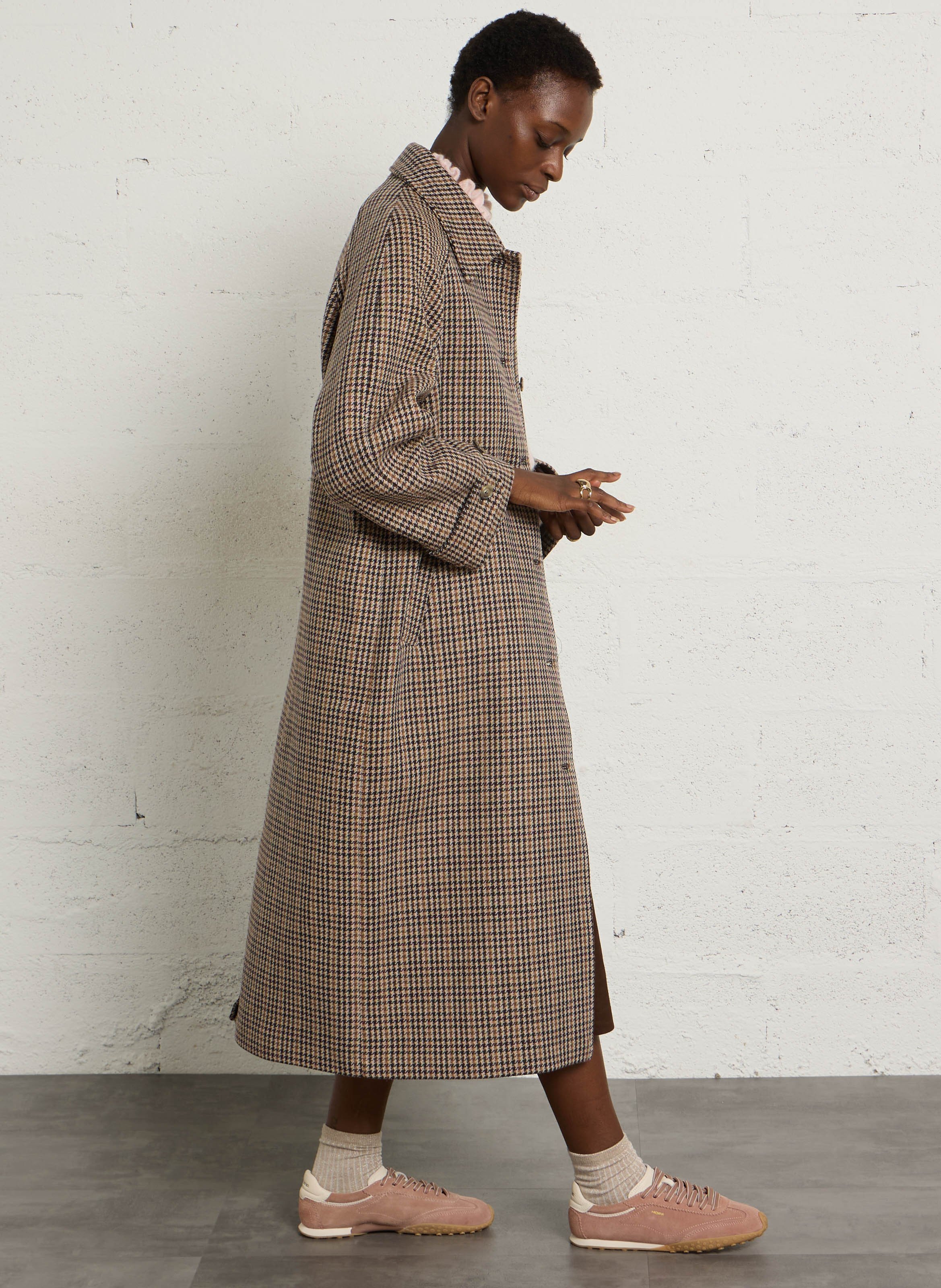 Manteau en laine mélangée DES PETITS HAUTS Multicolore