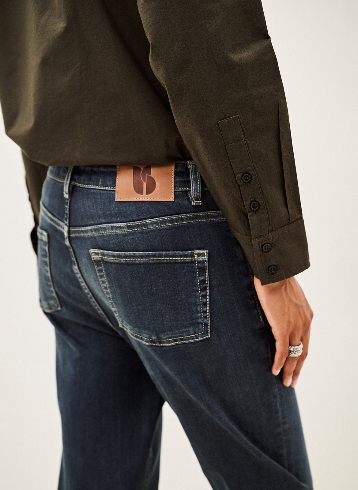 Jeans-Schlaghose aus Baumwoll-Mix BA&SH Blau