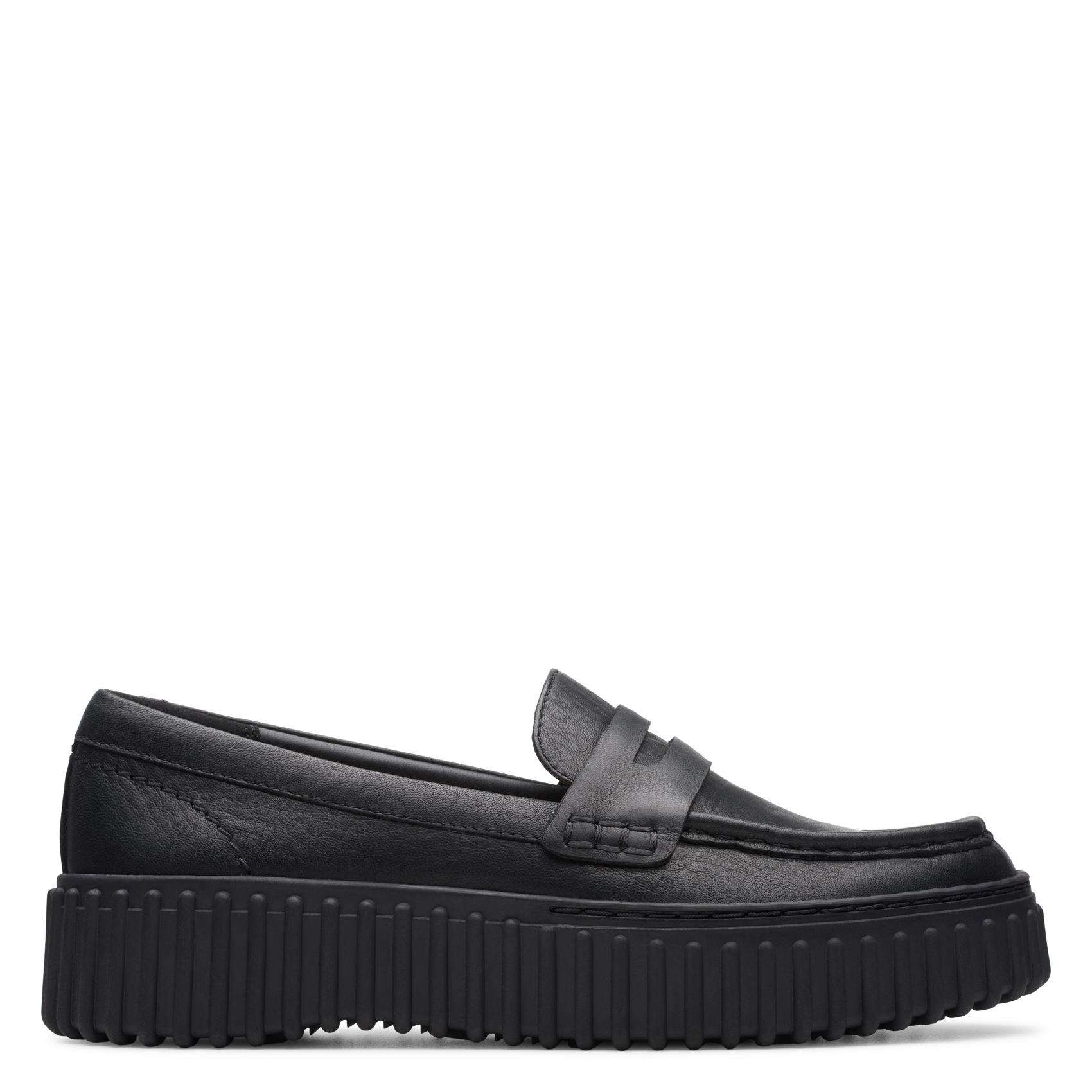 Mocassins compensées en cuir CLARKS Noir