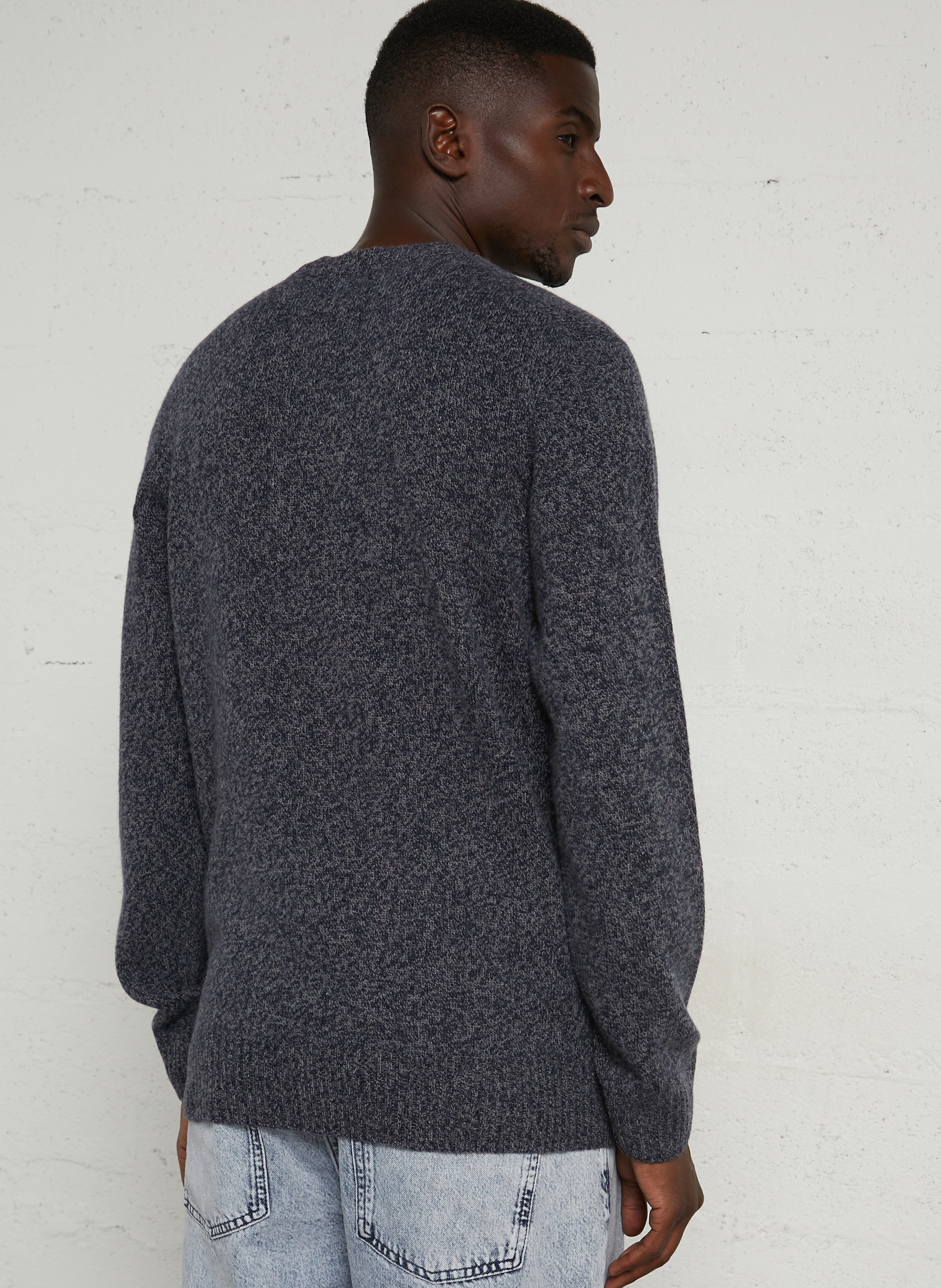 Pull droit col rond en laine HARTFORD Bleu