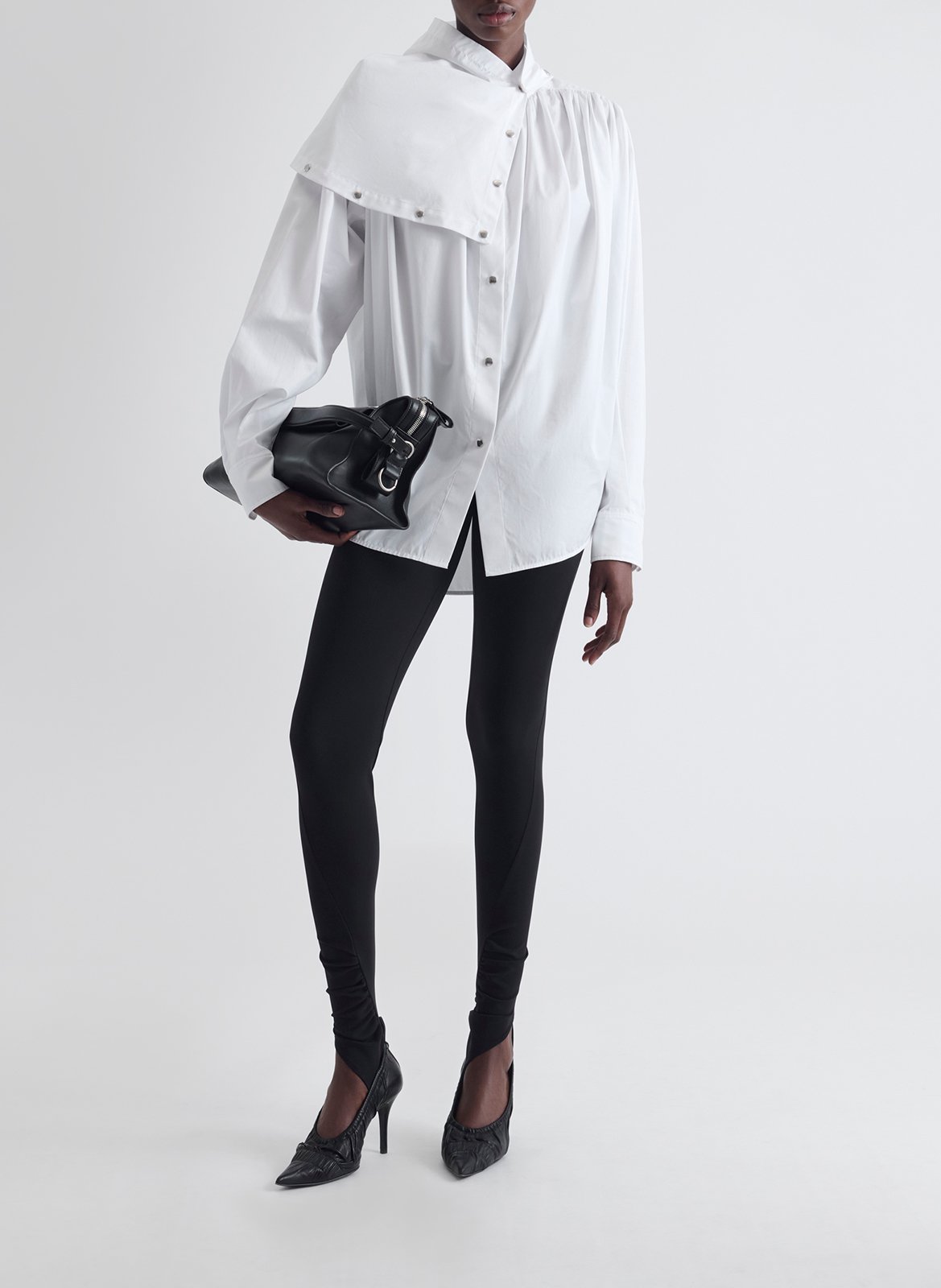 Einfarbiges, weit geschnittenes Hemd mit Button-down-Kragen IRO Weiss