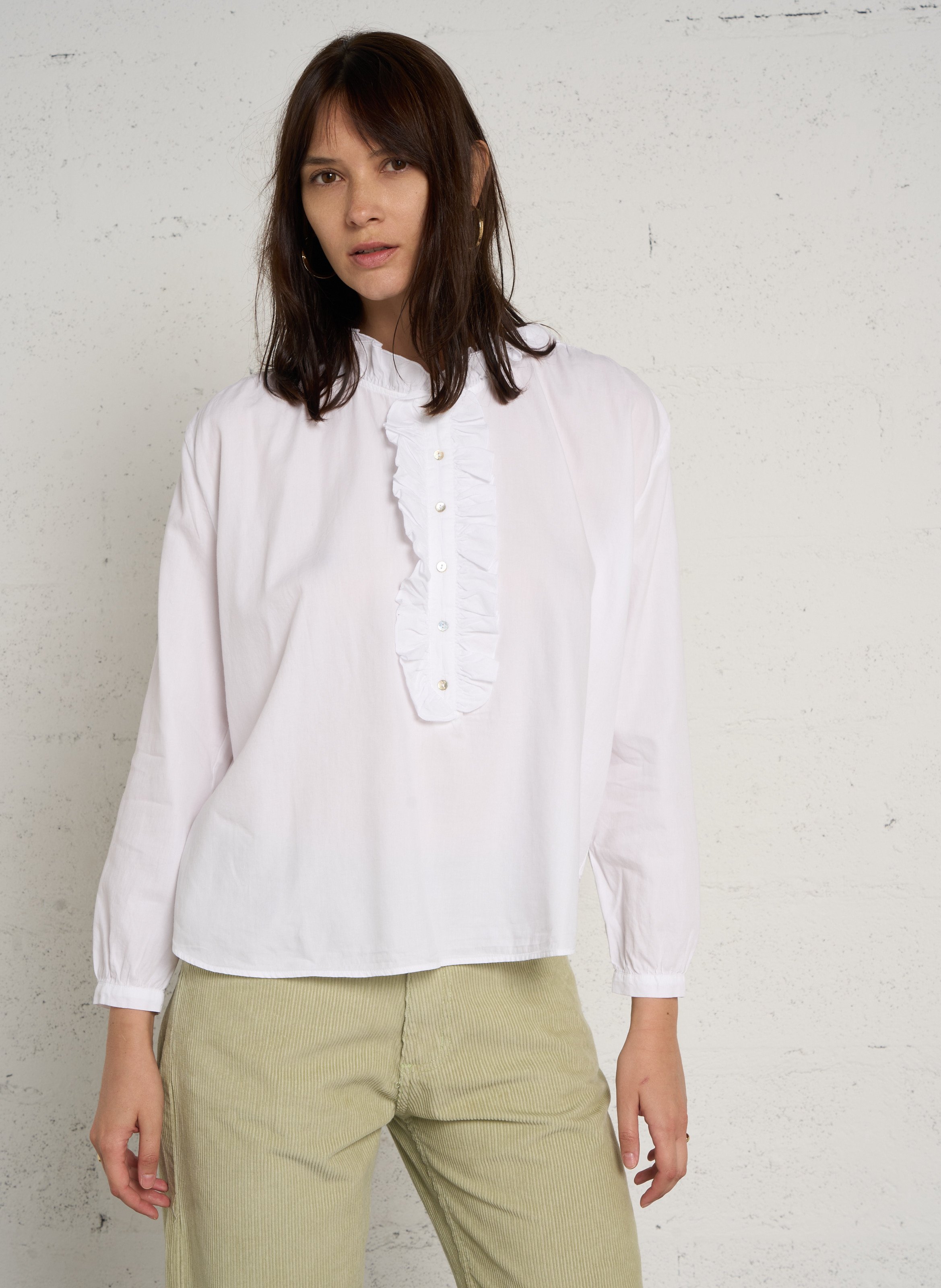 Blouse droite en coton BELLA JONES Blanc