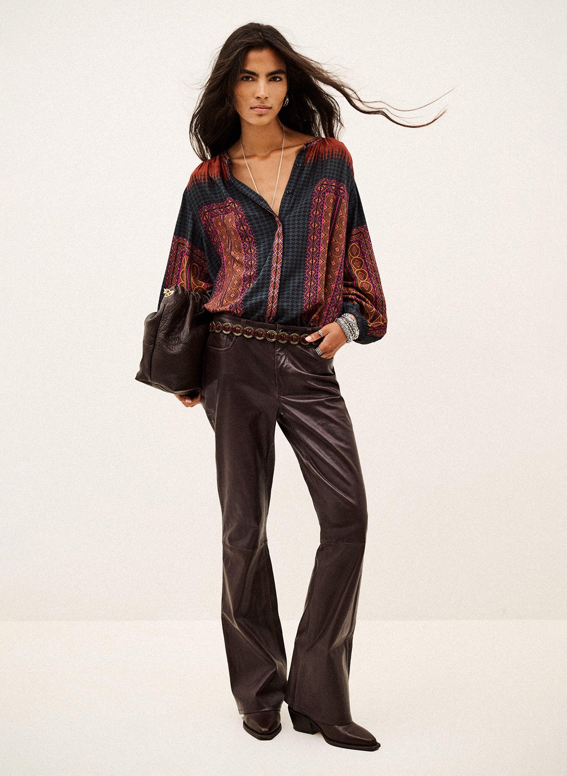Blouse ample imprimée col rond BA&SH Rouge