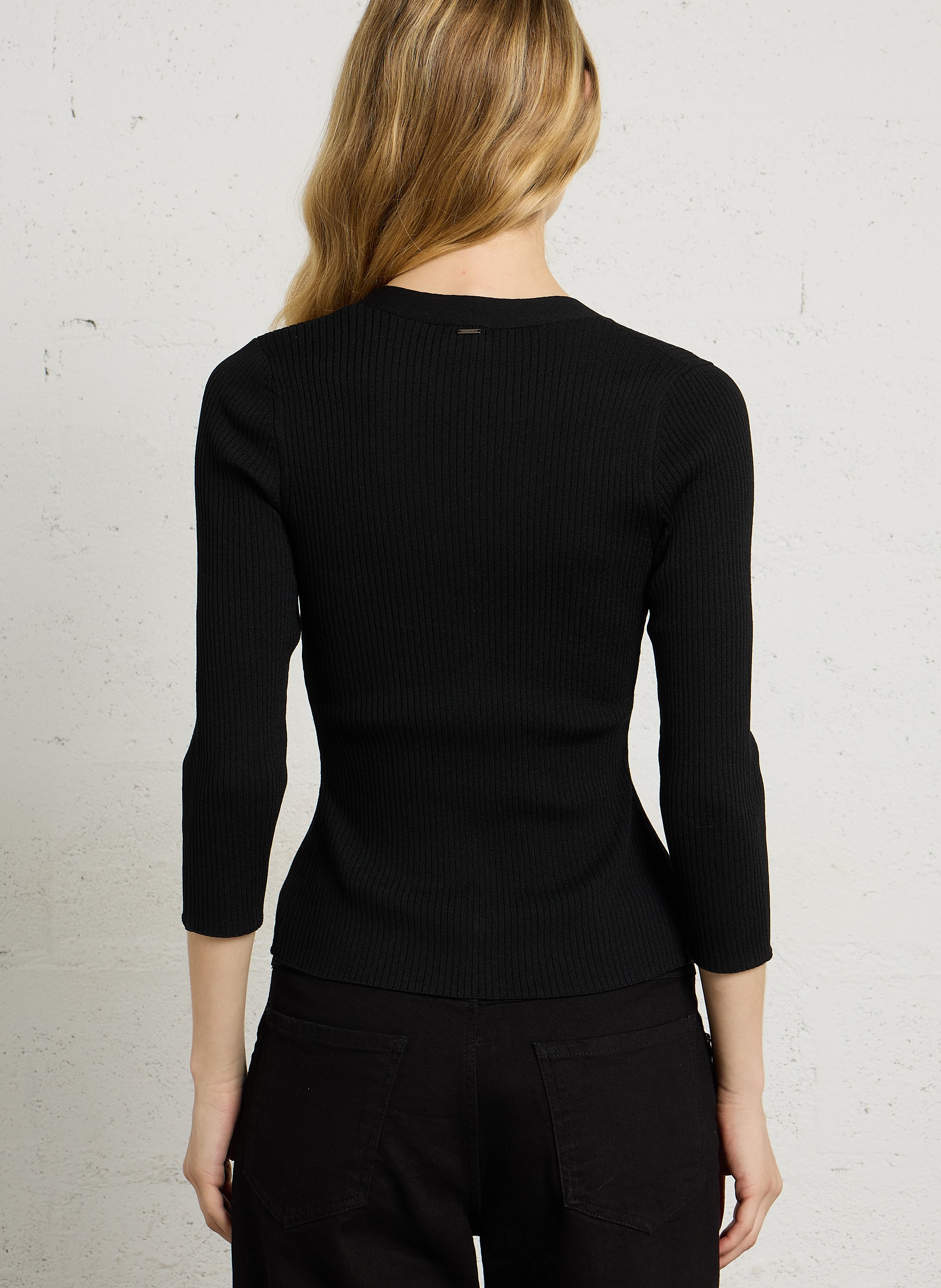 Buttoned V-neck cardigan IKKS Black