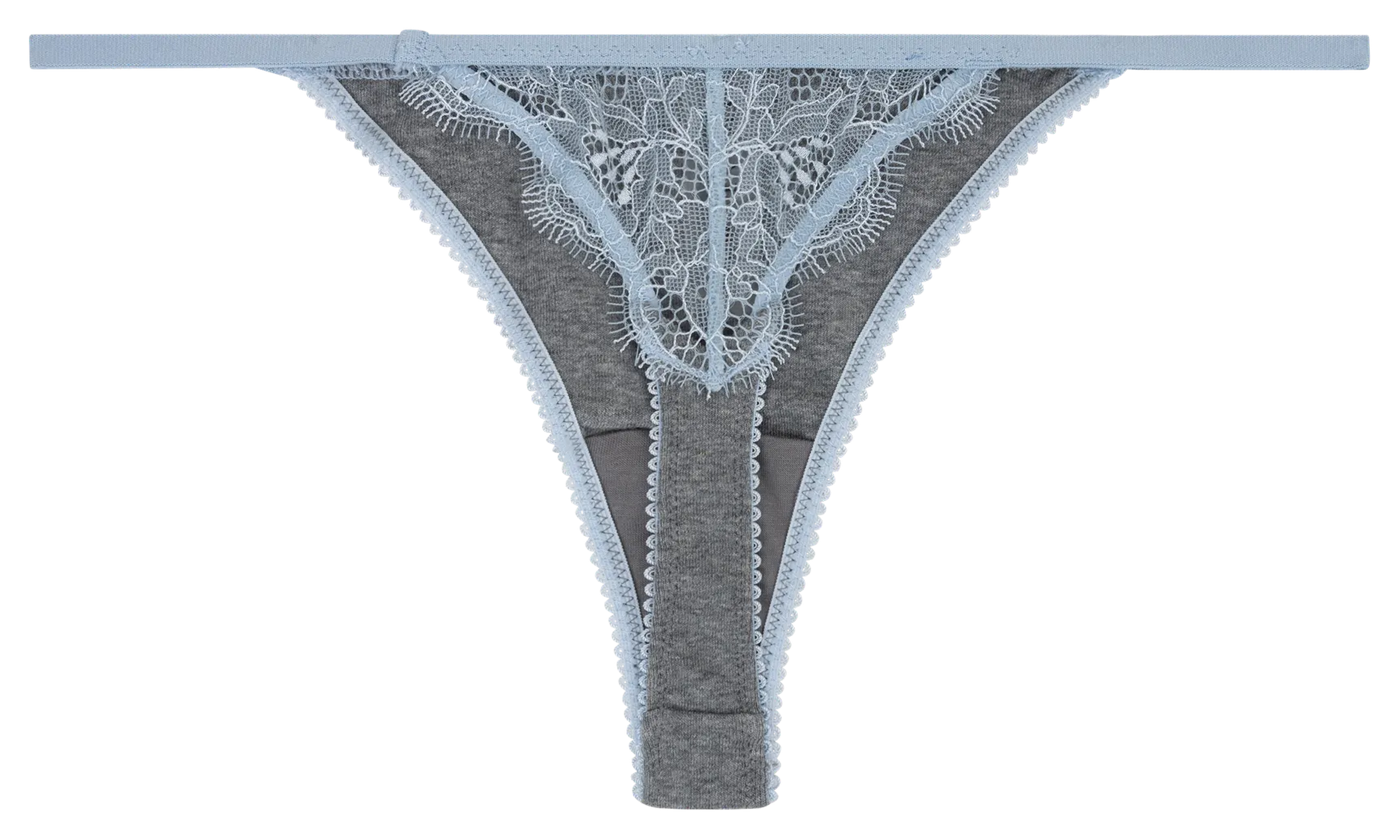 String uni à détail dentelle LOVE STORIES Gris