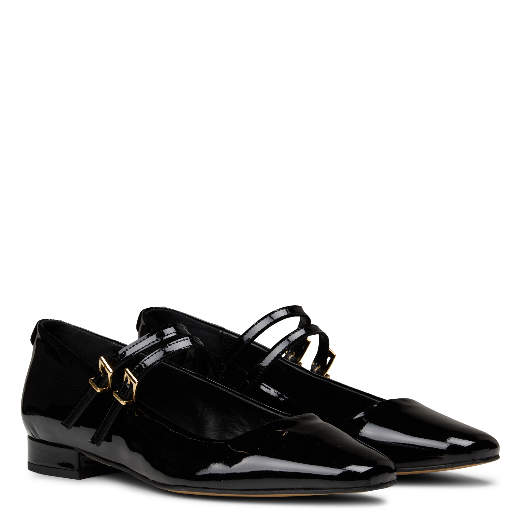Riemchenballerinas aus Lackleder COSMOPARIS Schwarz