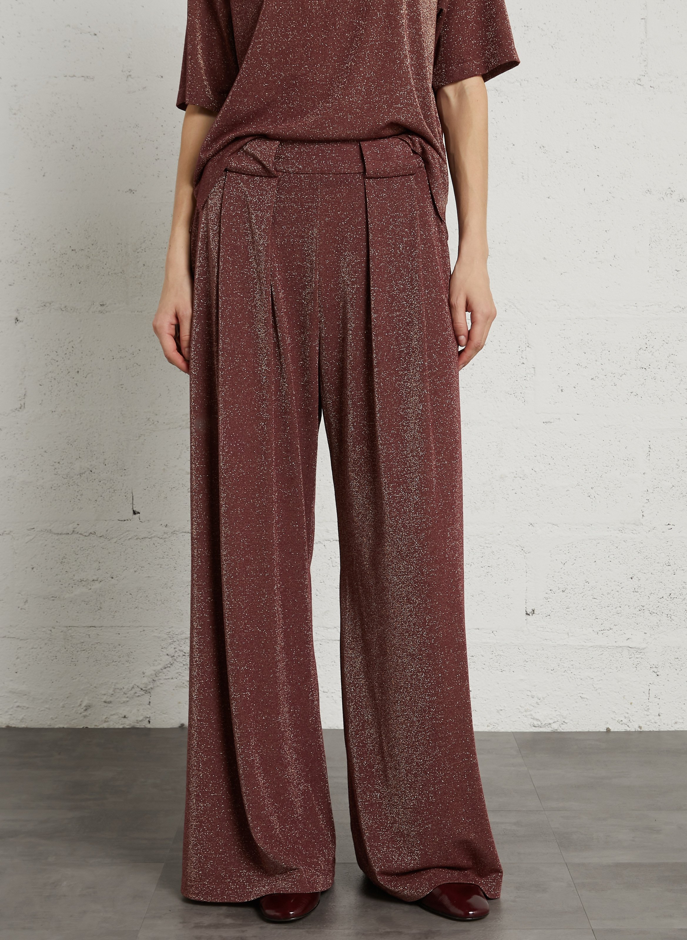 High-waisted wide-leg pants MOMONI Brown