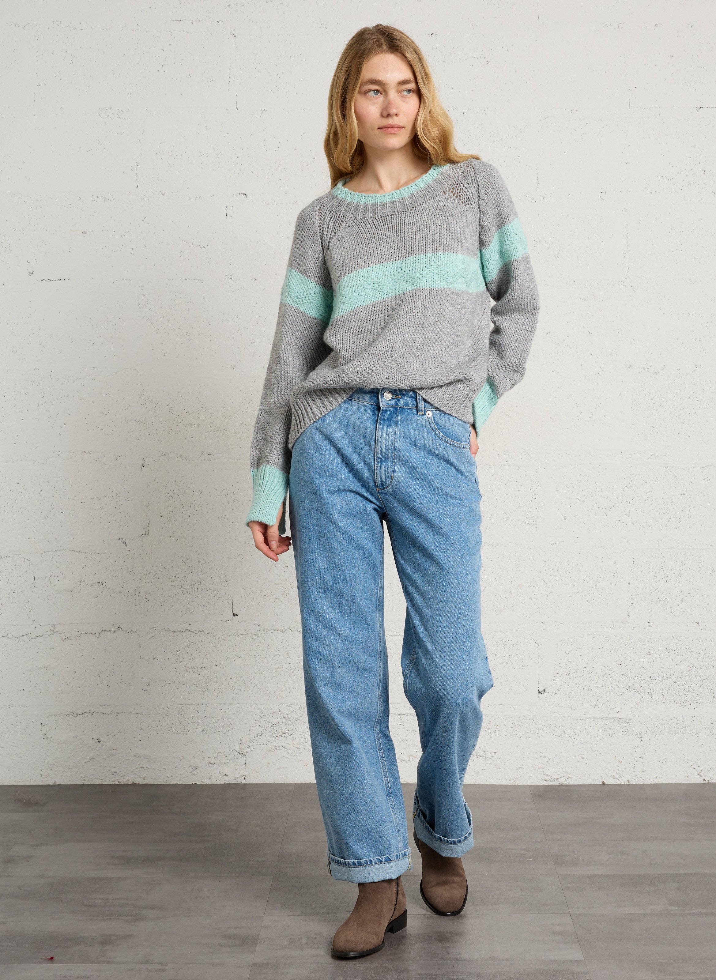 Übergroßer Pullover mit langen Ärmeln DR BLOOM Silber