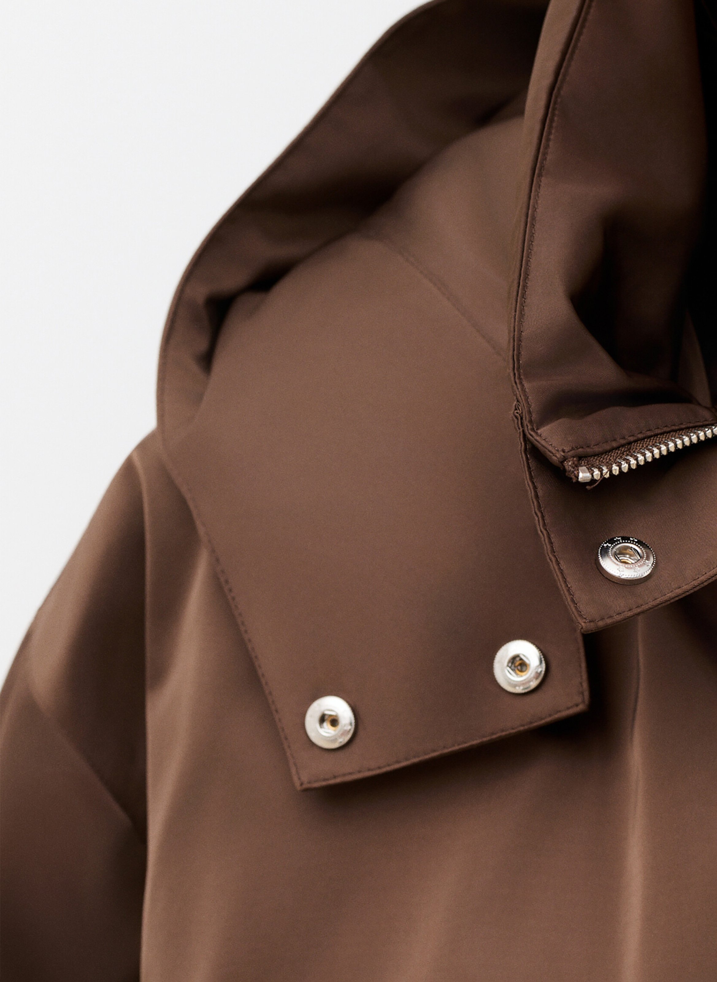Oversized Hooded Jacket CAROLL Brown