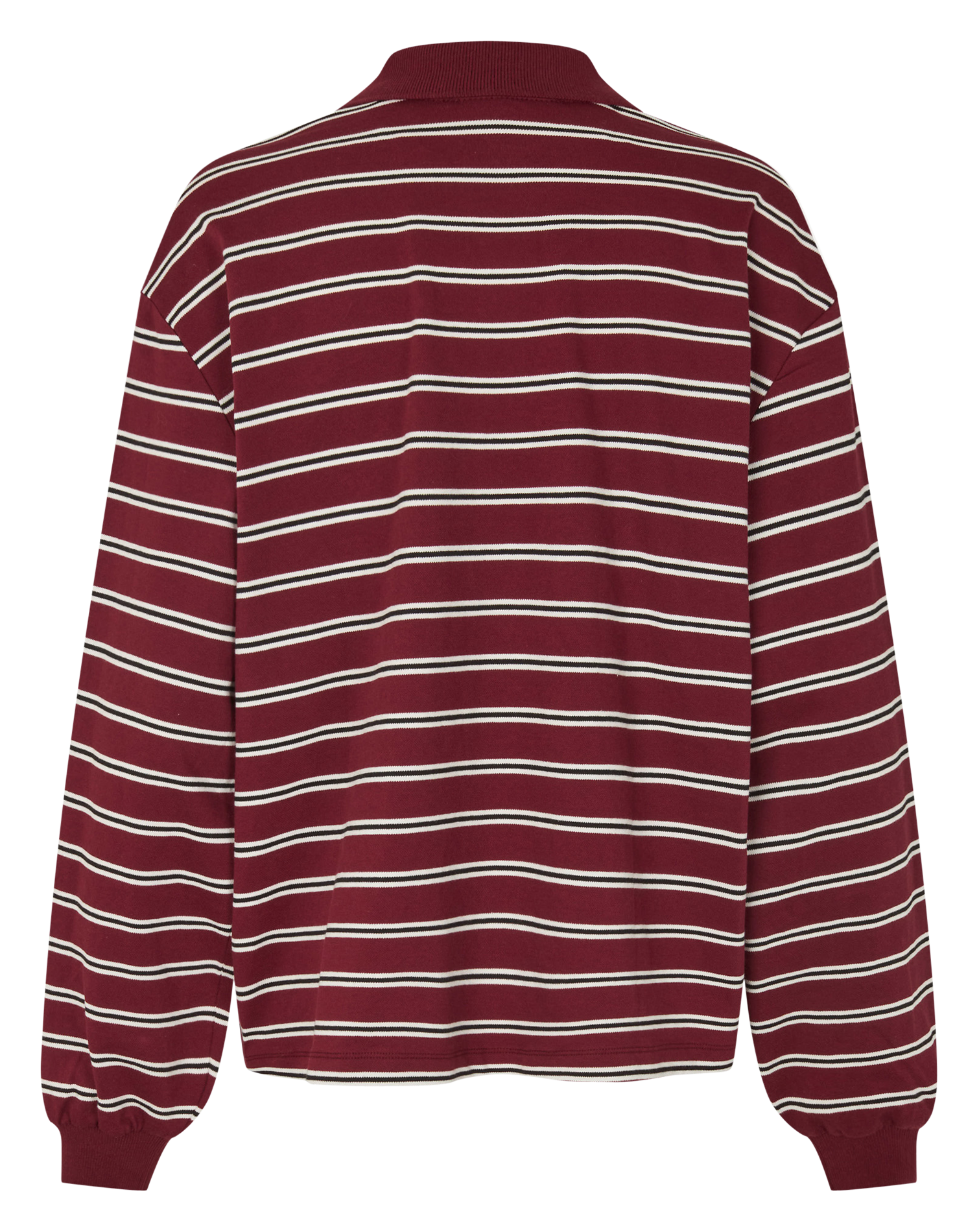 Sweat col boutonné à rayures ROTATE Marron