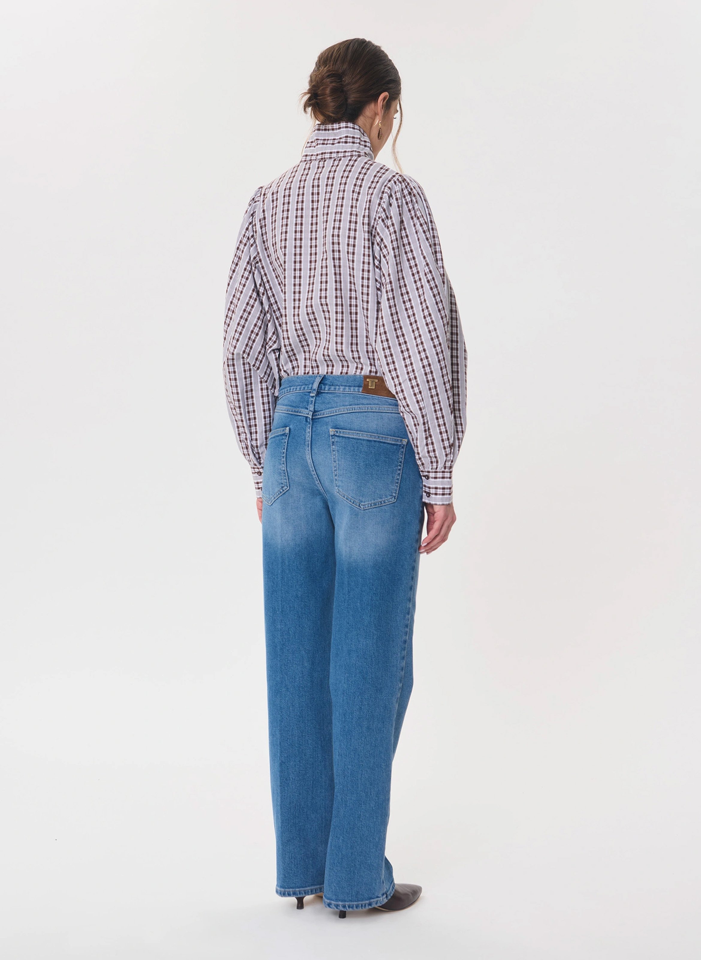 Jean droit en coton mélangé TARA JARMON Bleu