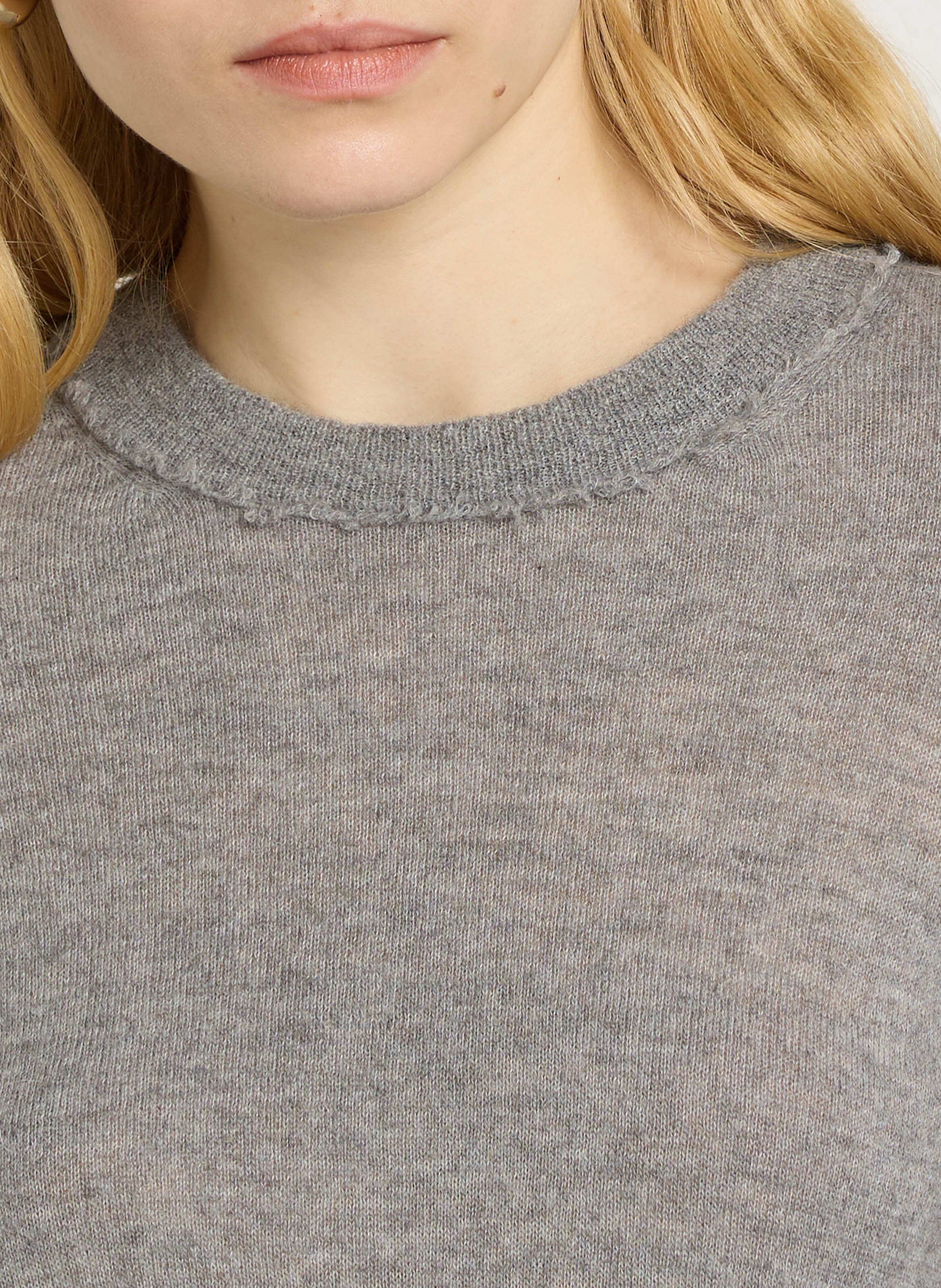 Round-neck wool-blend straight-cut sweater MOMONI Grey
