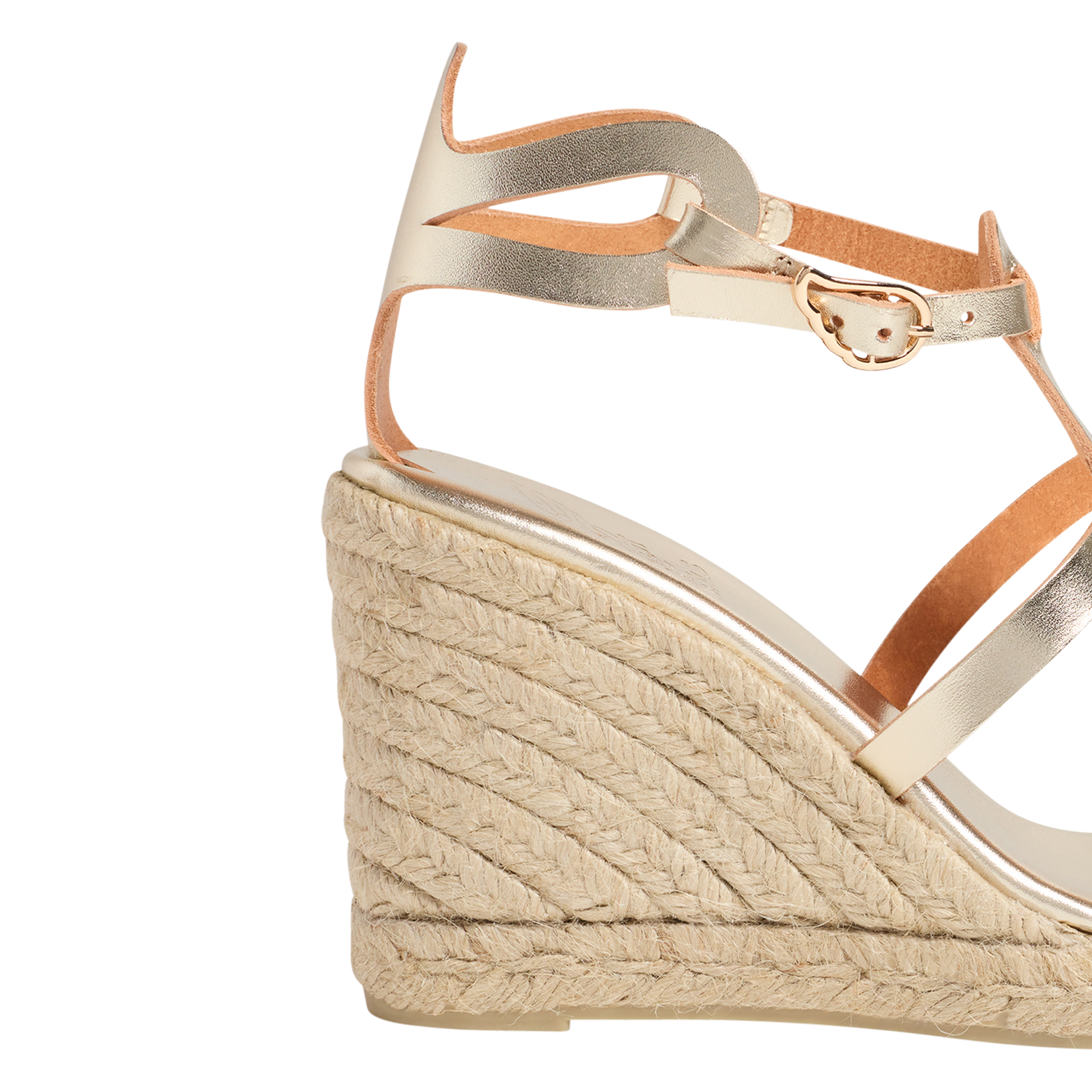 Espadrilles à talons en cuir  CASTANER Argent