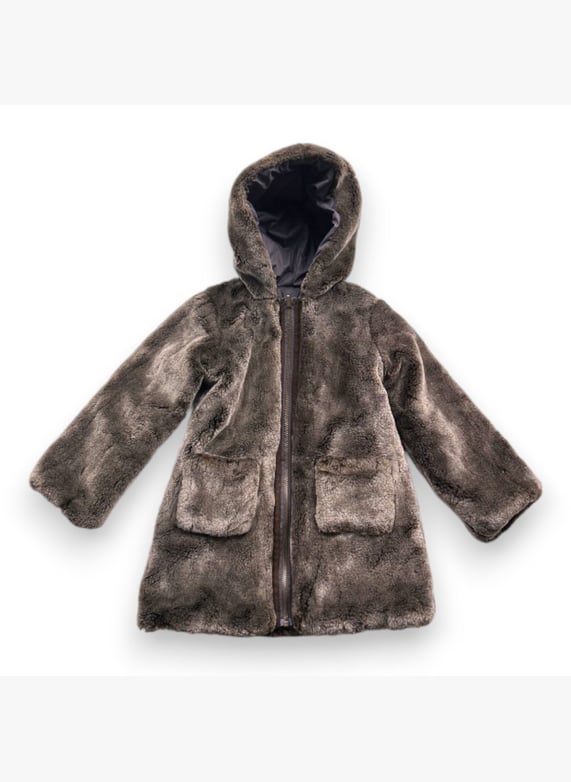 Manteau Fausse Fourrure Marron Reversible 18 Mois Marron Lili Gaufrette Seconde Main Enfant C78P5345 V1 Place des Tendances