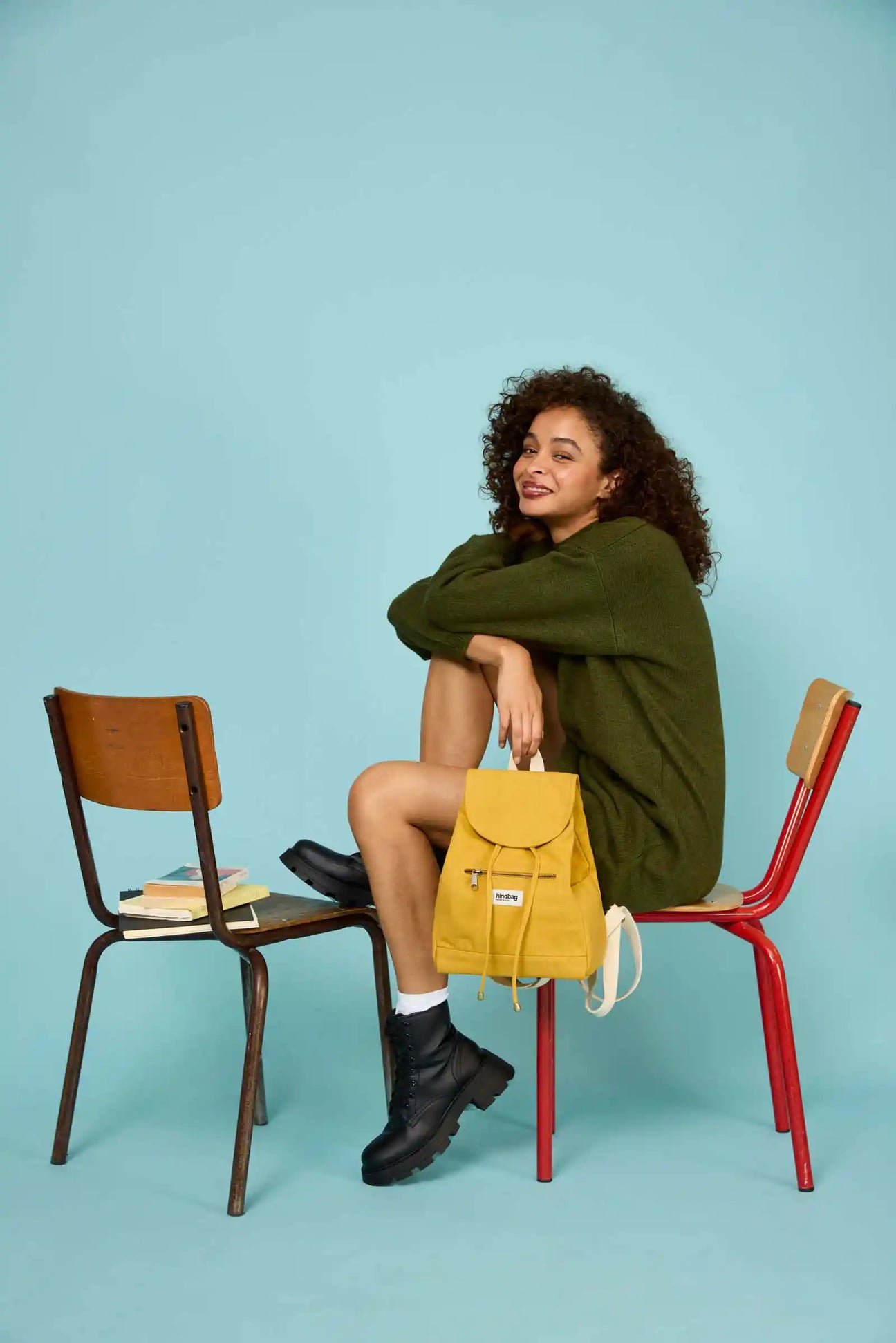 Cotton backpack HINDBAG Yellow