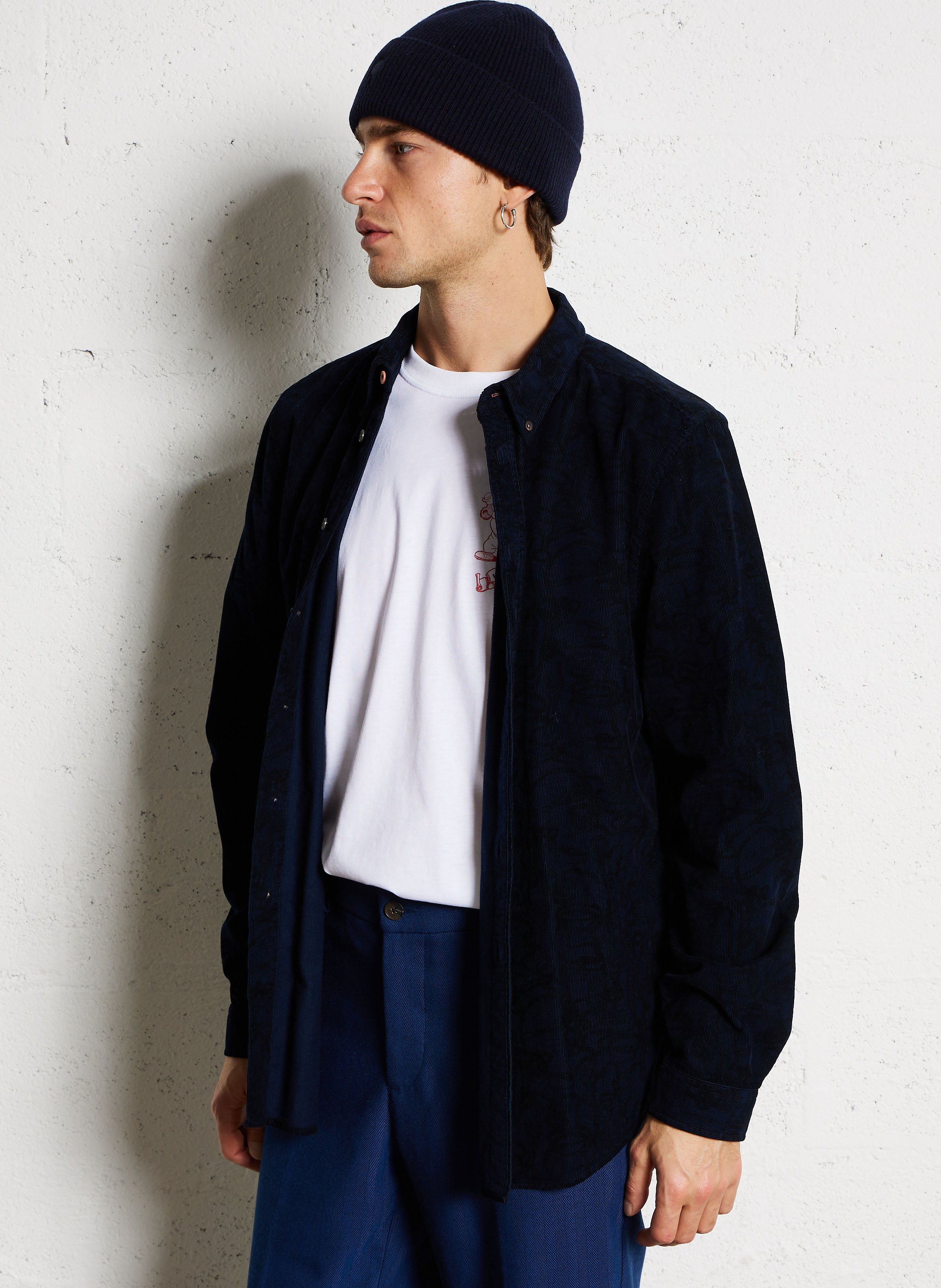 Corduroy shirt with classic collar PAUL SMITH Blue