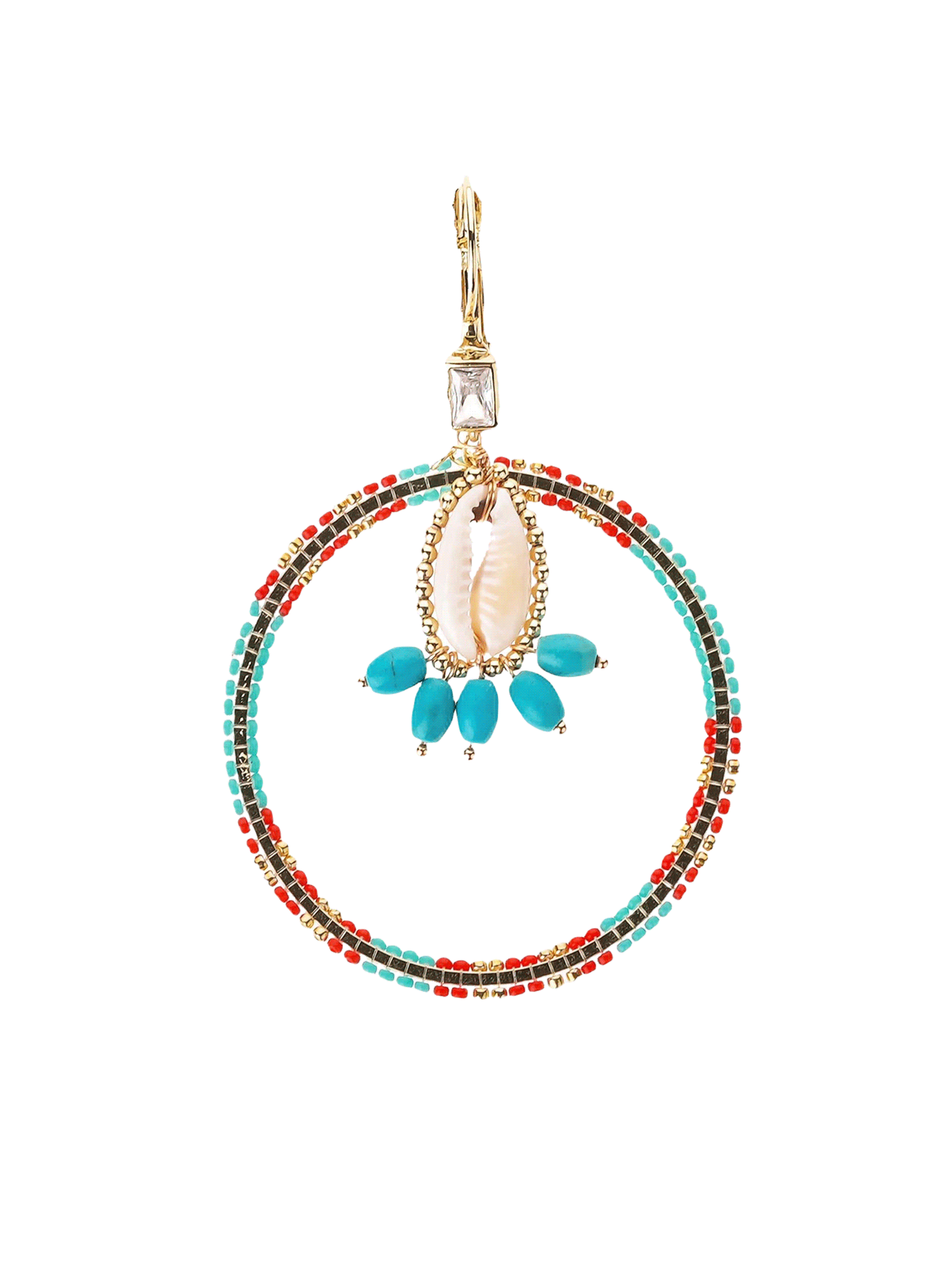 Dangling earrings with pearls for pierced ears HIPANEMA Blue