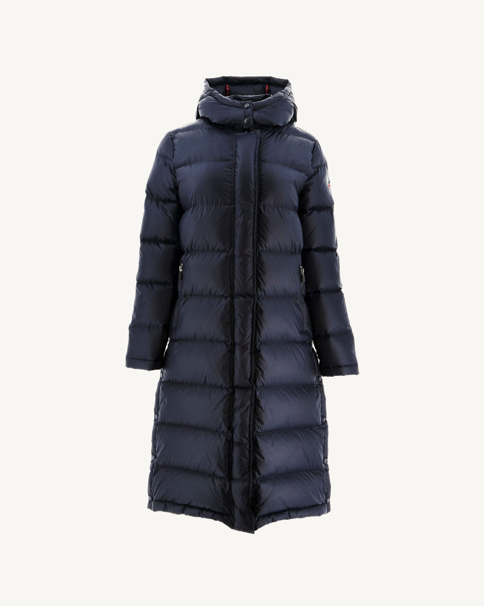Long hooded puffer coat for extreme cold Karachi JOTT Blue